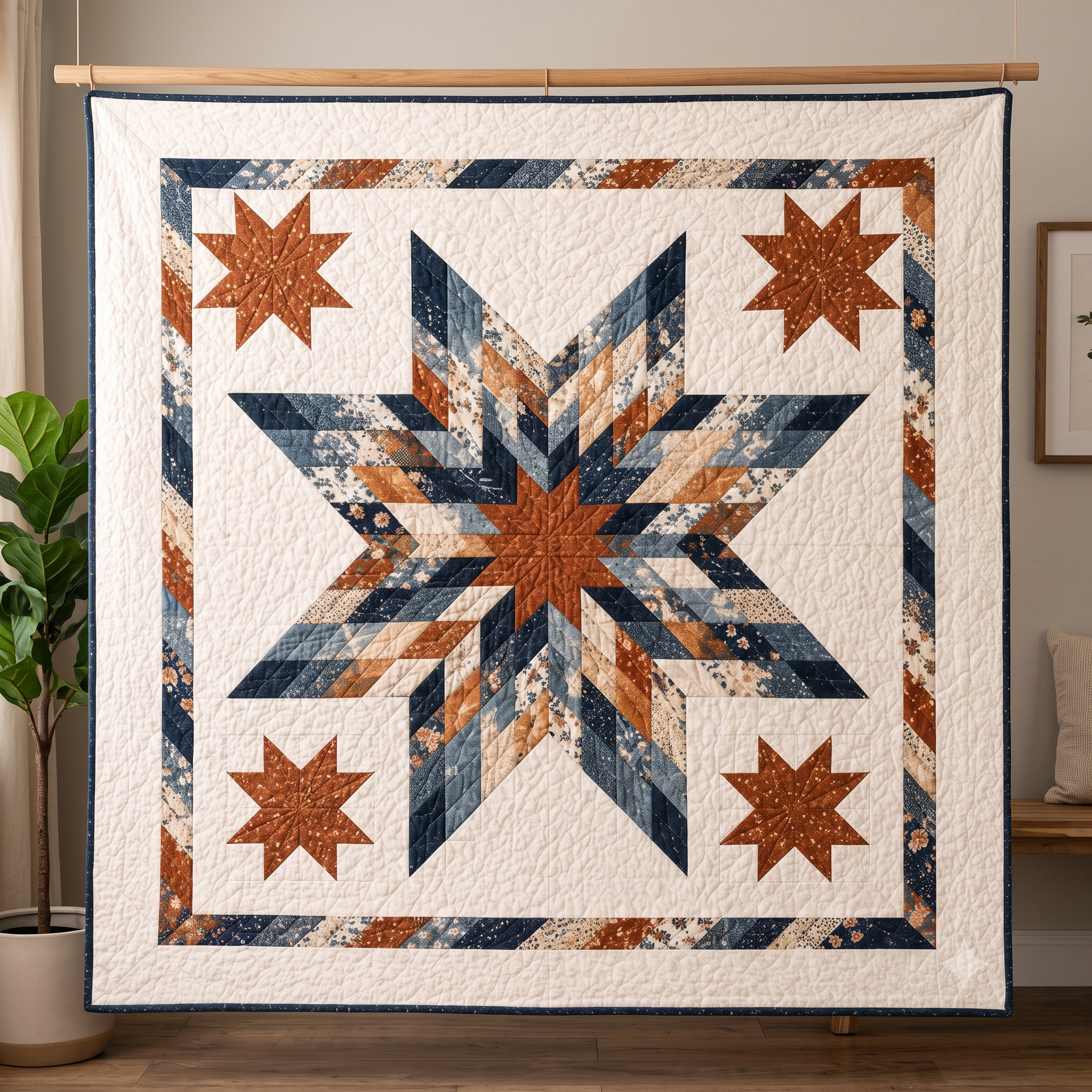 Midnight Compass Quilt Pattern PDF | Modern Lone Star Quilt | Strip Pieced, No Y-Seams | Crib, Throw & Large Throw | Instant Download