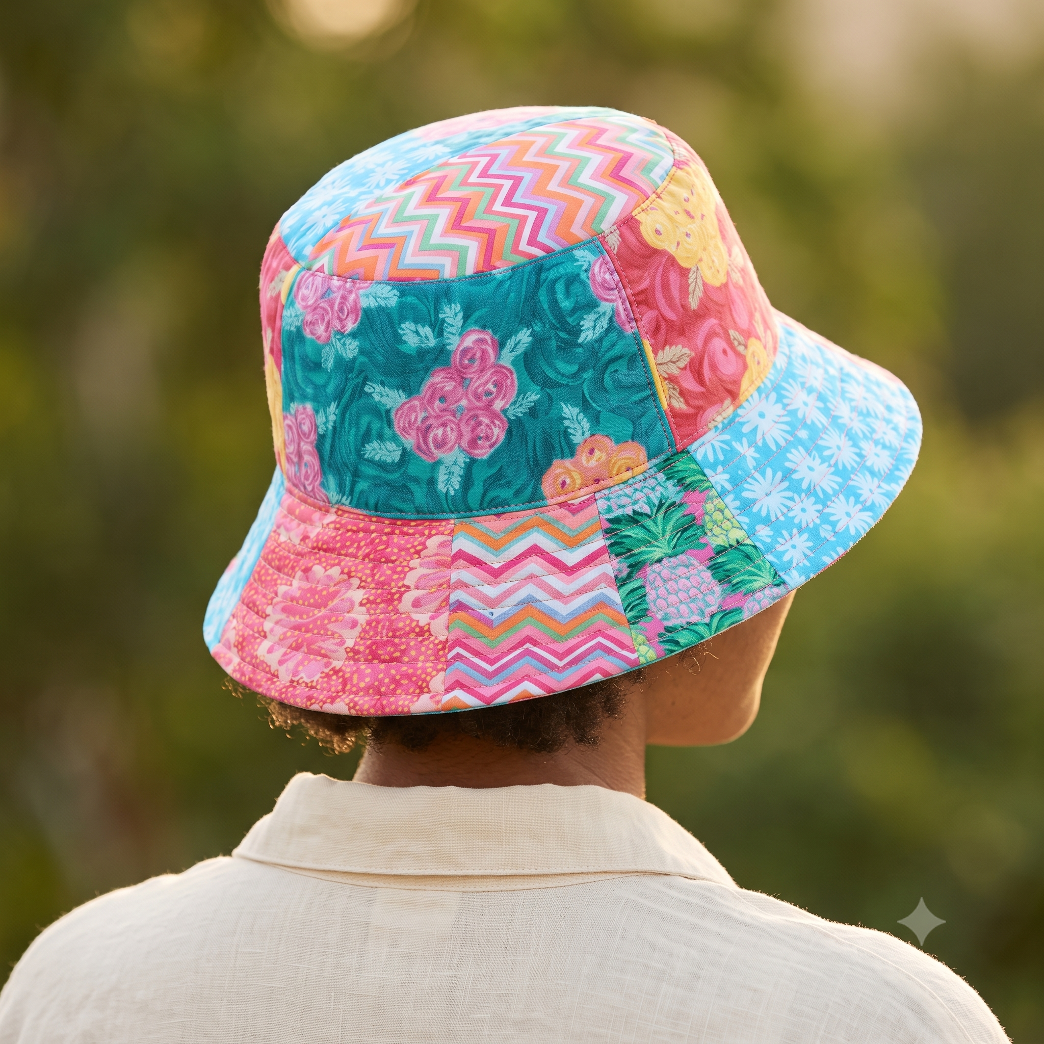 Bucket Hat Sewing Pattern | Reversible Patchwork Sun Hat PDF | Scrap Fabric Project | 2 Hats in 1 | Sizes S-M-L | A4 A0 US Letter