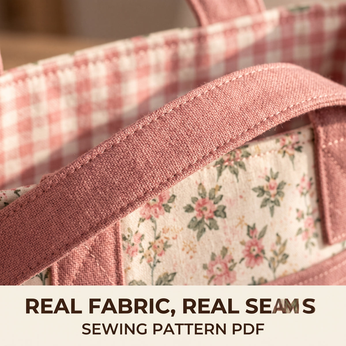 Multi Pocket Tote Bag Sewing Pattern PDF, 3 Sizes, Side Pockets, Front Pocket and Flat Bottom