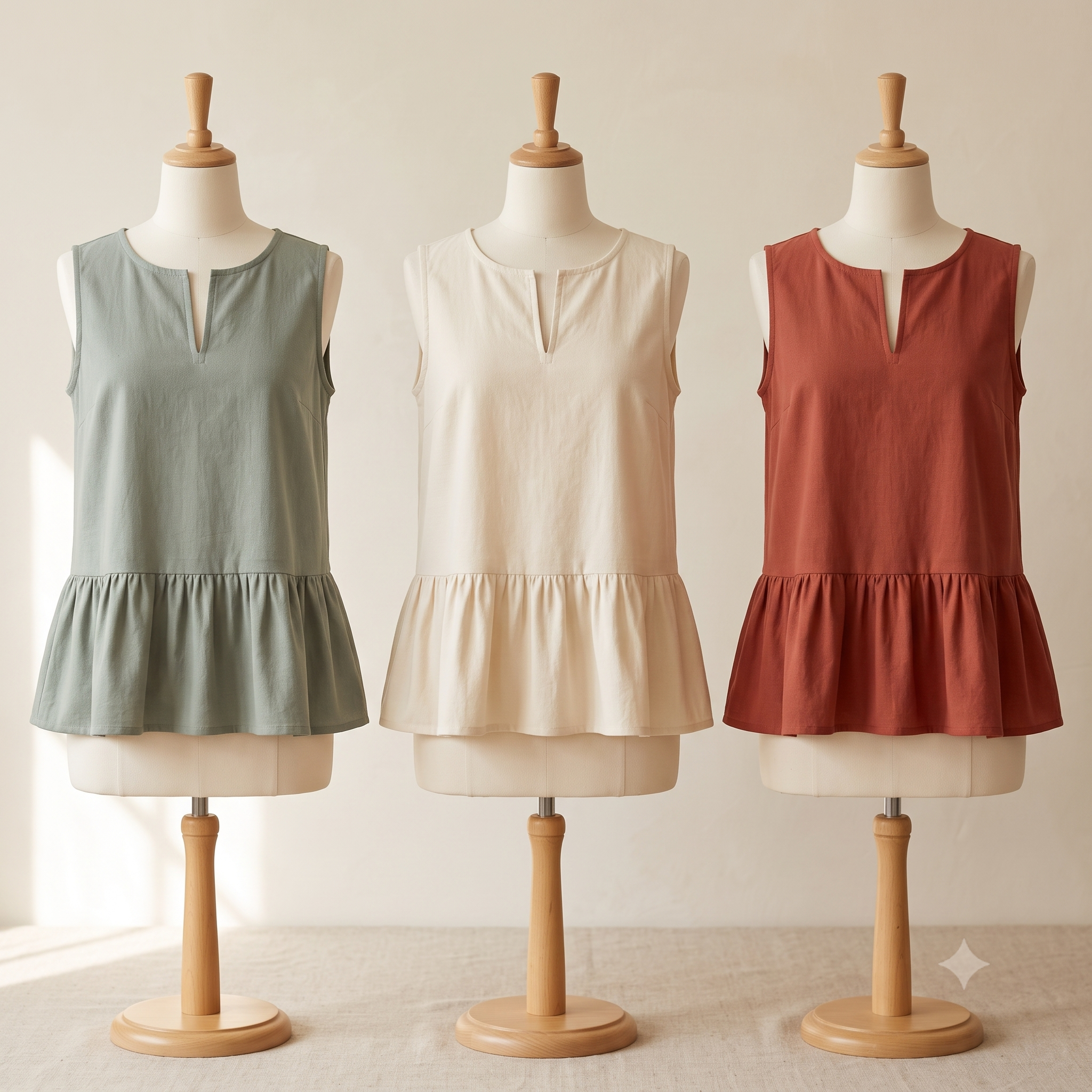 Bella Peplum Top Sewing Pattern | Sleeveless Ruffle Hem Blouse PDF | Women's Summer Top | US 4-20, UK 8-24, EU 36-52 | A4 A0 US Letter