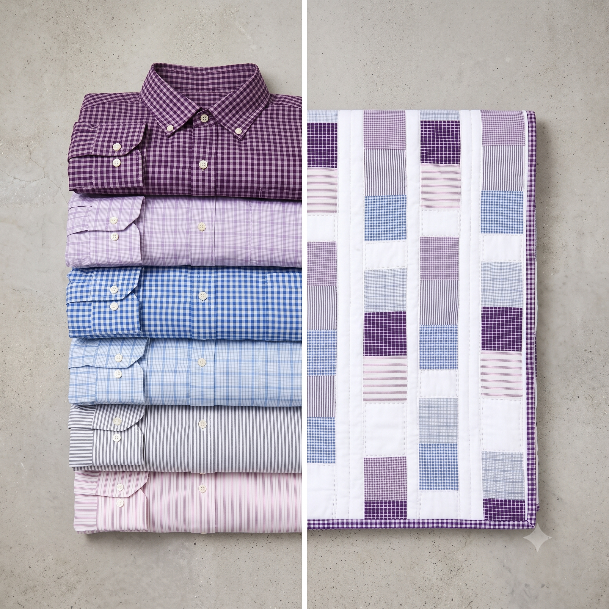 The Sunday Best Quilt Pattern | Memory Quilt from Men's Shirts PDF | Upcycled Keepsake Patchwork | 42" x 48" | A4, A0 & US Letter