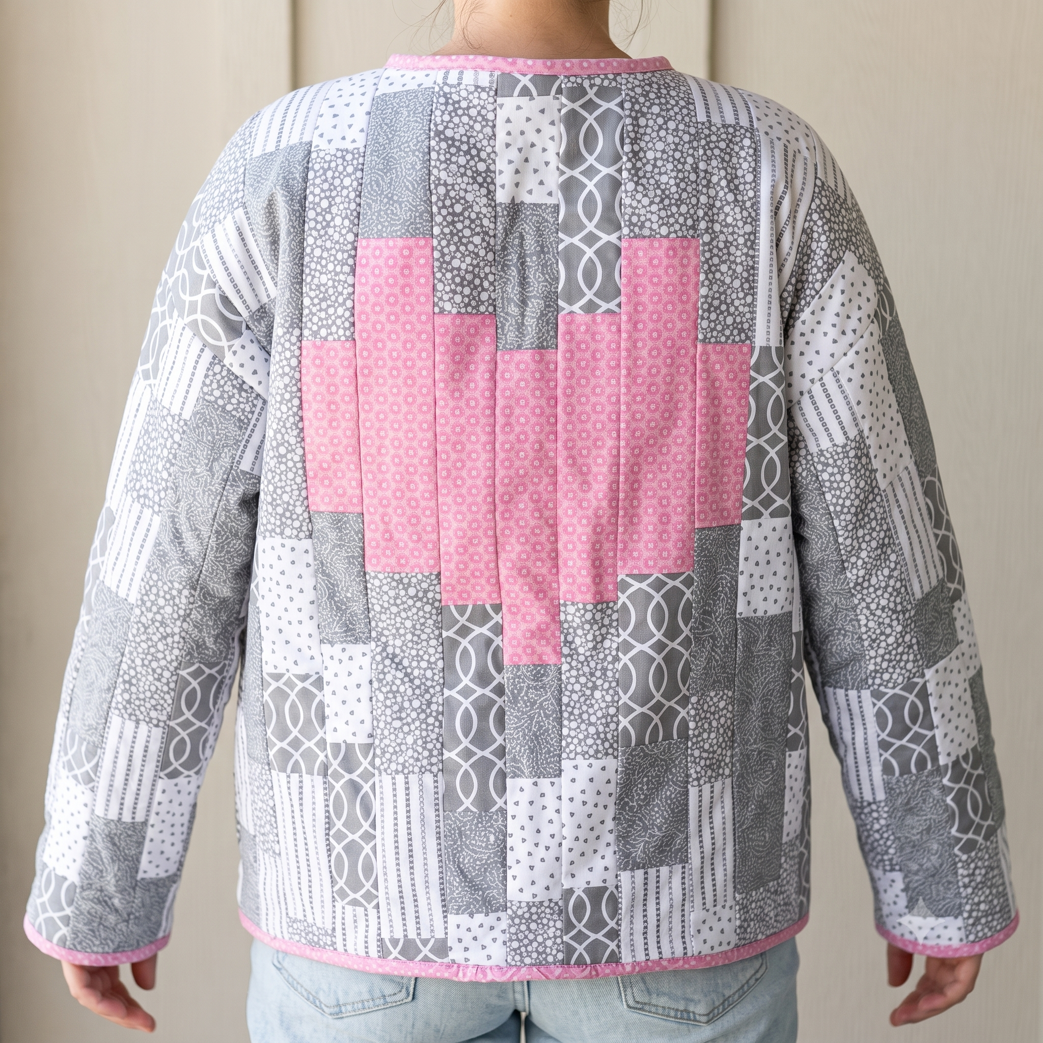 Quilted Patchwork Sweatshirt Jacket — PDF Sewing Pattern