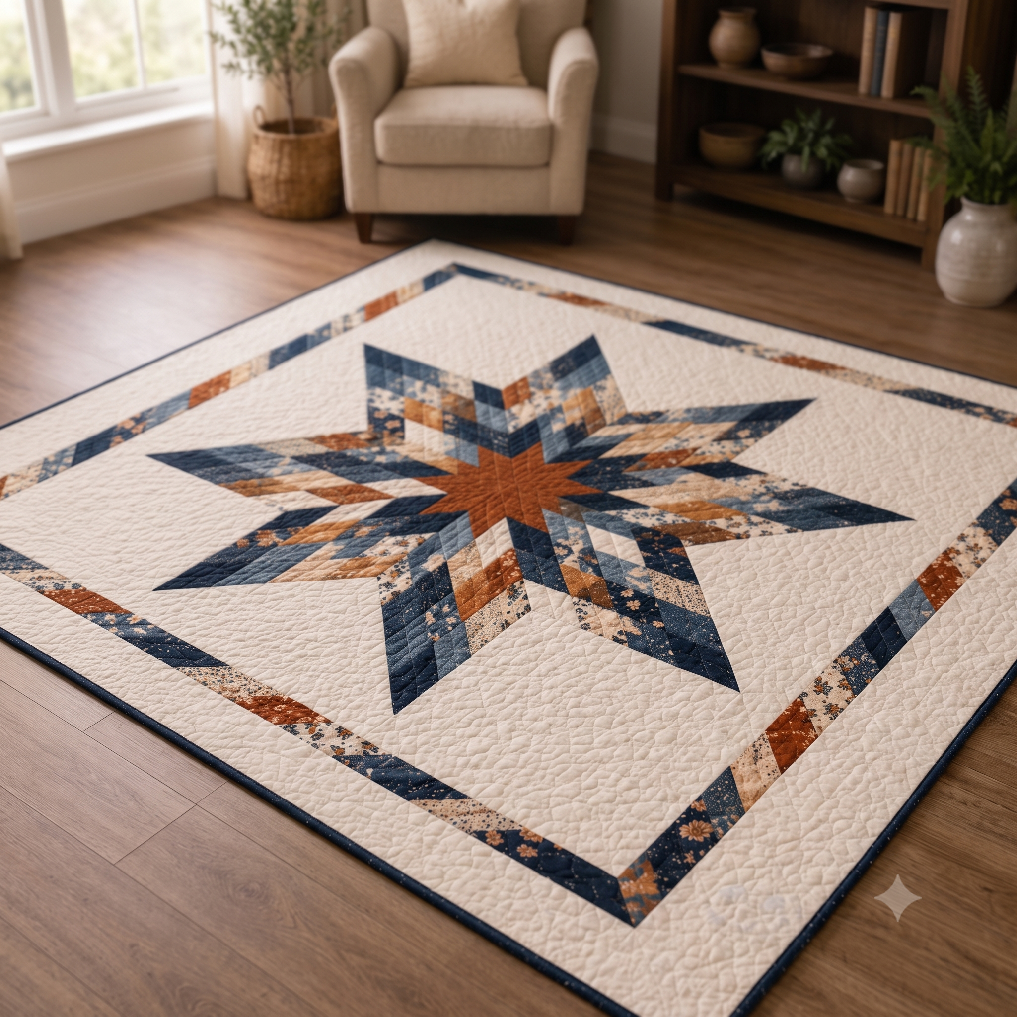 Midnight Compass Quilt Pattern PDF | Modern Lone Star Quilt | Strip Pieced, No Y-Seams | Crib, Throw & Large Throw | Instant Download