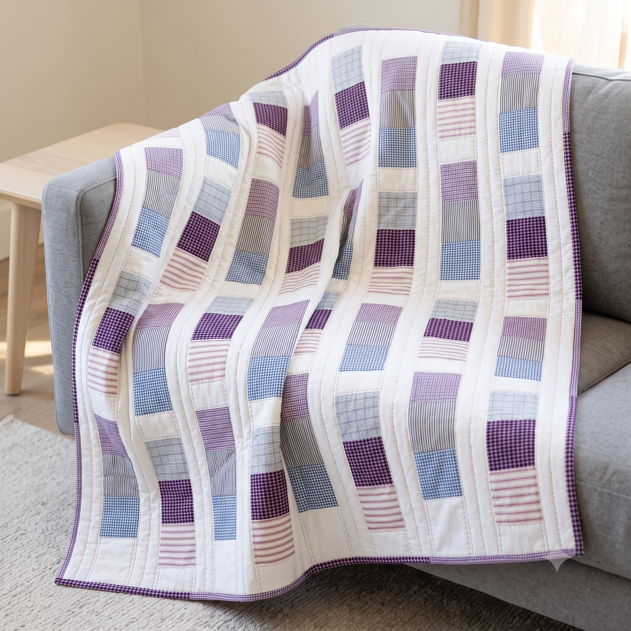 The Sunday Best Quilt Pattern | Memory Quilt from Men's Shirts PDF | Upcycled Keepsake Patchwork | 42" x 48" | A4, A0 & US Letter