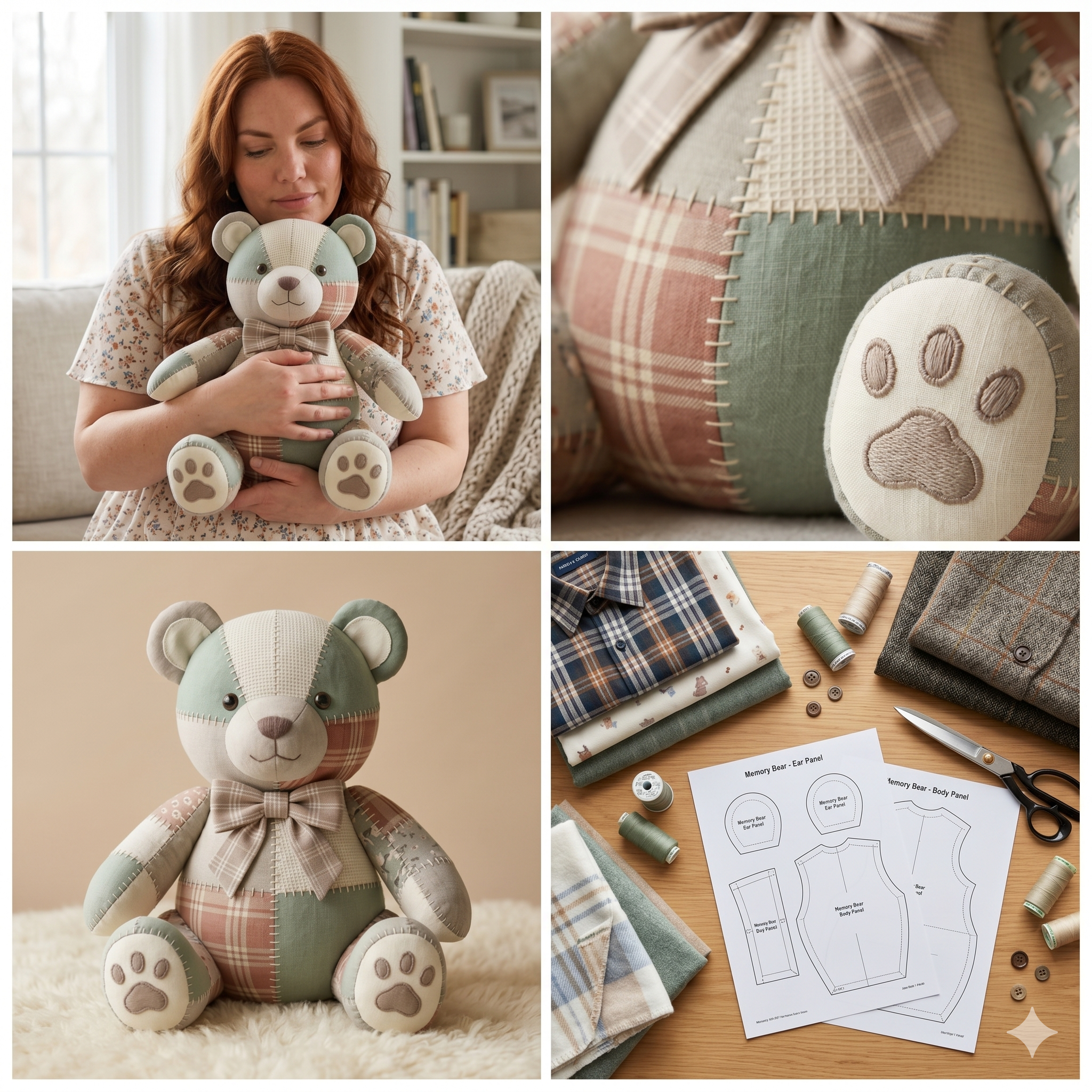 Simple Memory Bear Pattern 18" Easy Bear Pattern Memorial Bear Sewing Tutorial Pattern Sewing Pattern Simple Bear Keepsake Bear PDF Pattern