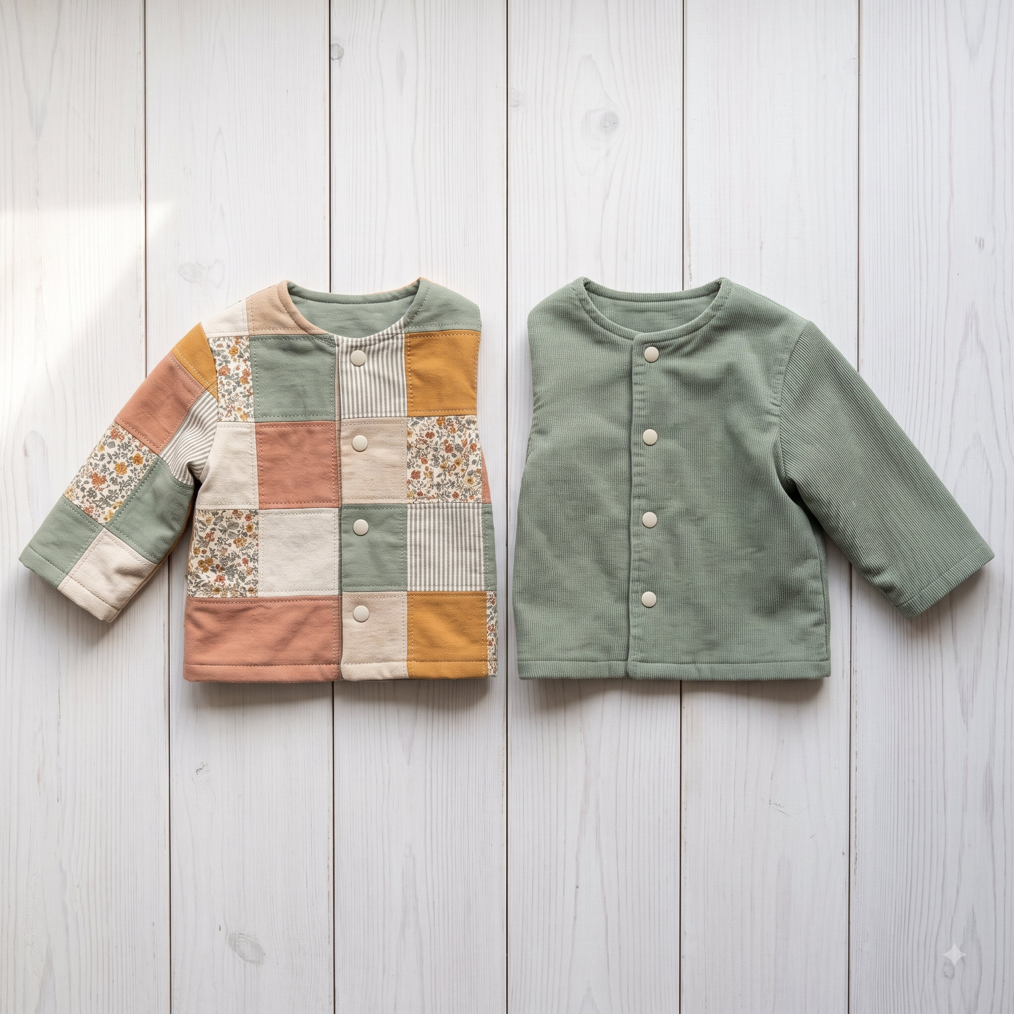 Scrap Busting Baby Jacket Sewing Pattern | Reversible Patchwork Coat PDF | Newborn to 5 Years | Instant Download