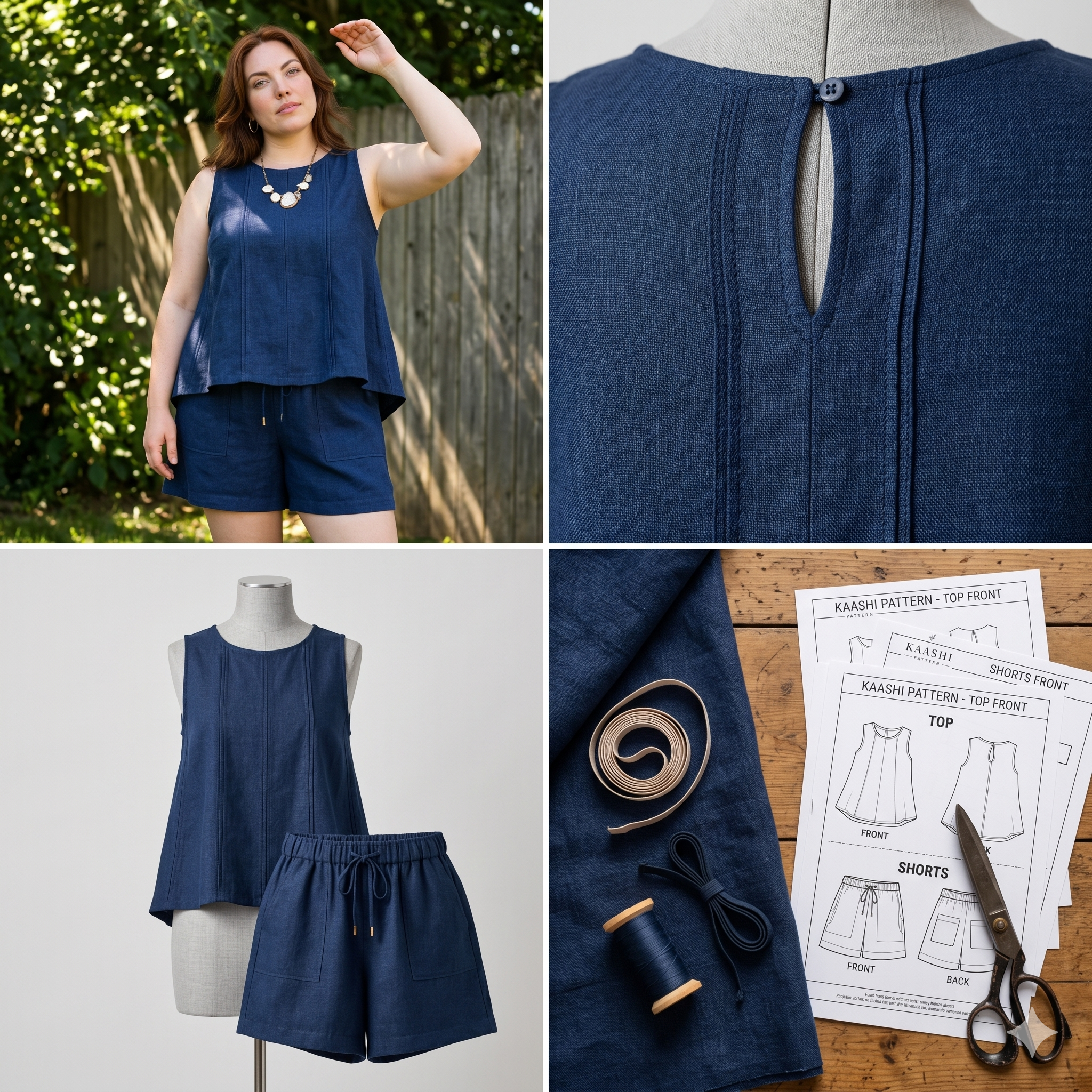 Sleeveless Top & Shorts Sewing Pattern | Linen Summer Co Ord Set (Digital Download)