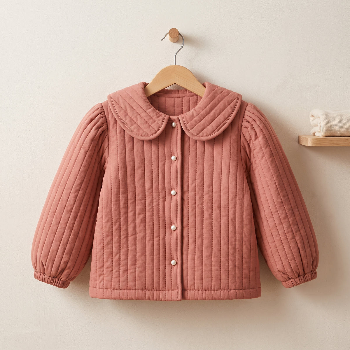 Girls Quilted Jacket Sewing Pattern | Peter Pan Collar & Puff Sleeves | 9 Sizes 6M to 10Y | A0, A4 & US Letter Layered PDF