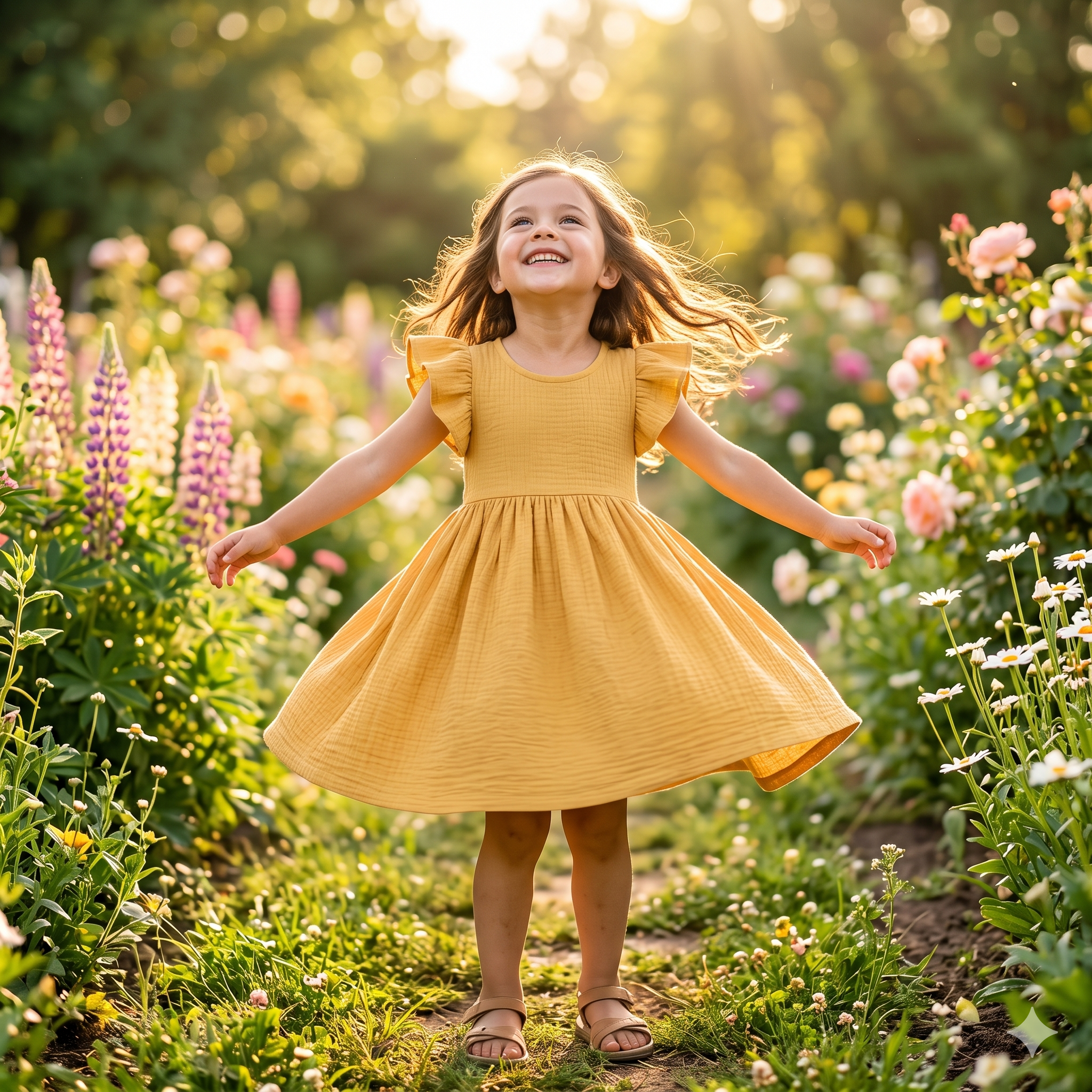Girls Dress Sewing Pattern PDF | Flutter Sleeve Dress Pattern for Kids, Gathered Skirt Toddler Dress, Beginner, Ages 1-10Y, Instant Download