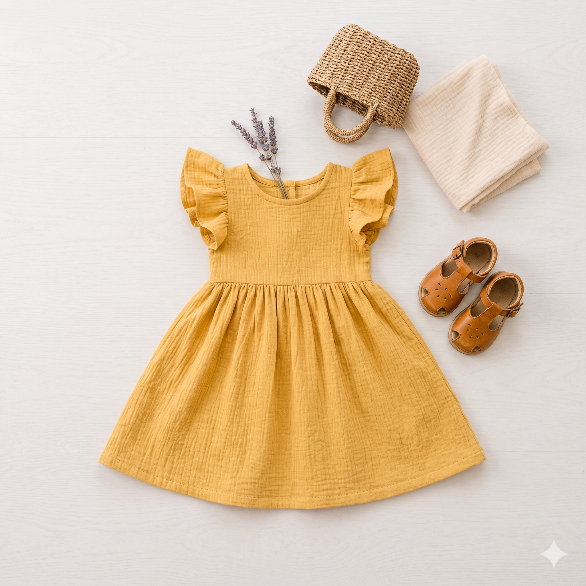 Girls Dress Sewing Pattern PDF | Flutter Sleeve Dress Pattern for Kids, Gathered Skirt Toddler Dress, Beginner, Ages 1-10Y, Instant Download
