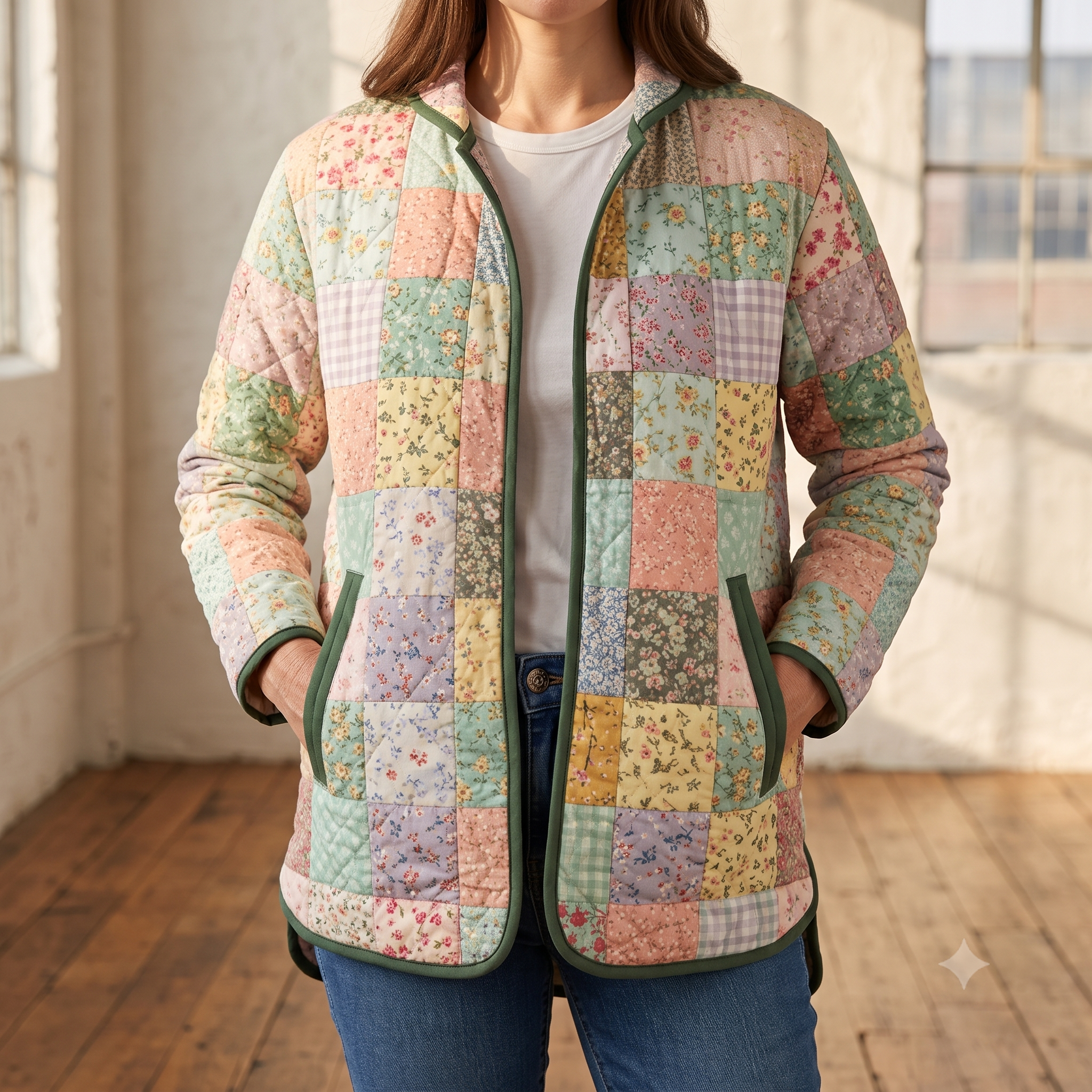Scrap Busting Quilted Jacket Sewing Pattern | Patchwork Quilt Coat PDF | Sizes XS to 3XL | Instant Download