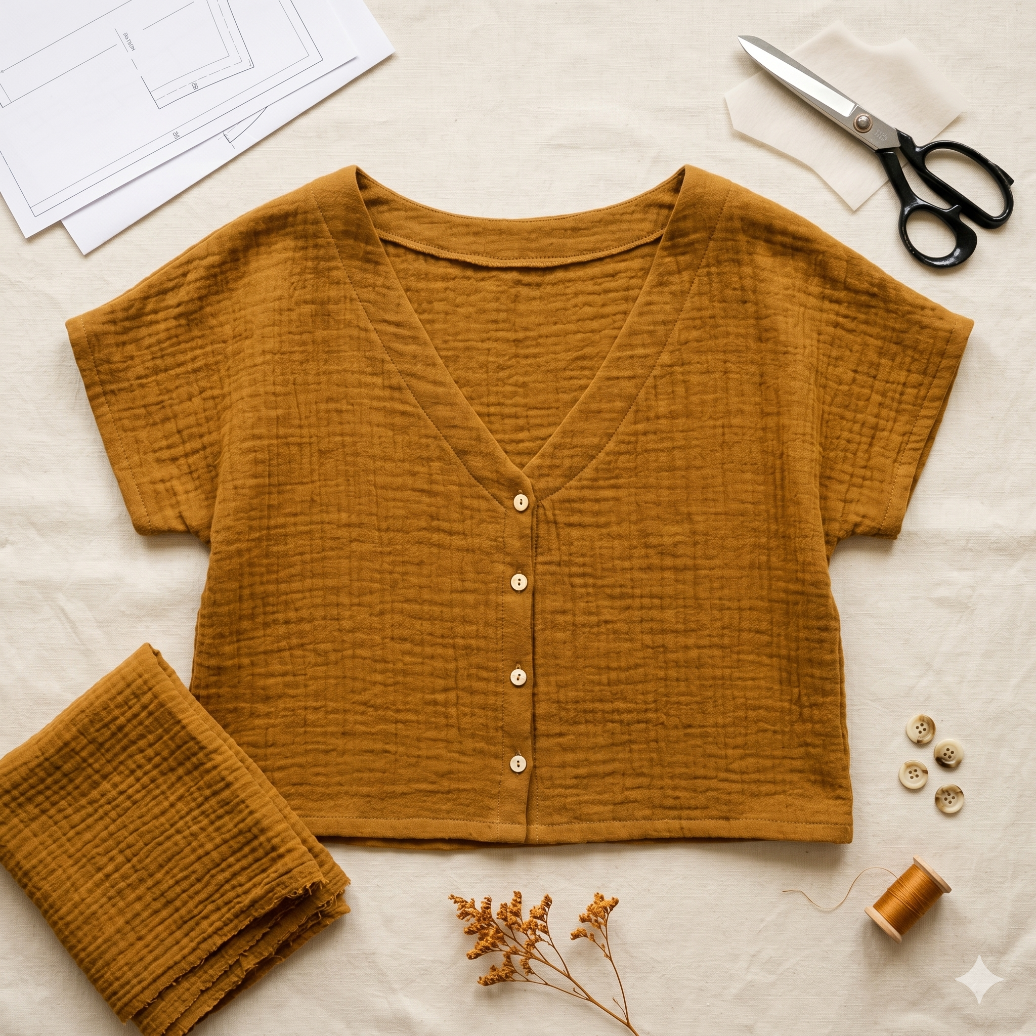 Jarvis V-Neck Blouse Sewing Pattern: Knit or Woven (Digital PDF) (EU 34-52 US 4-22)