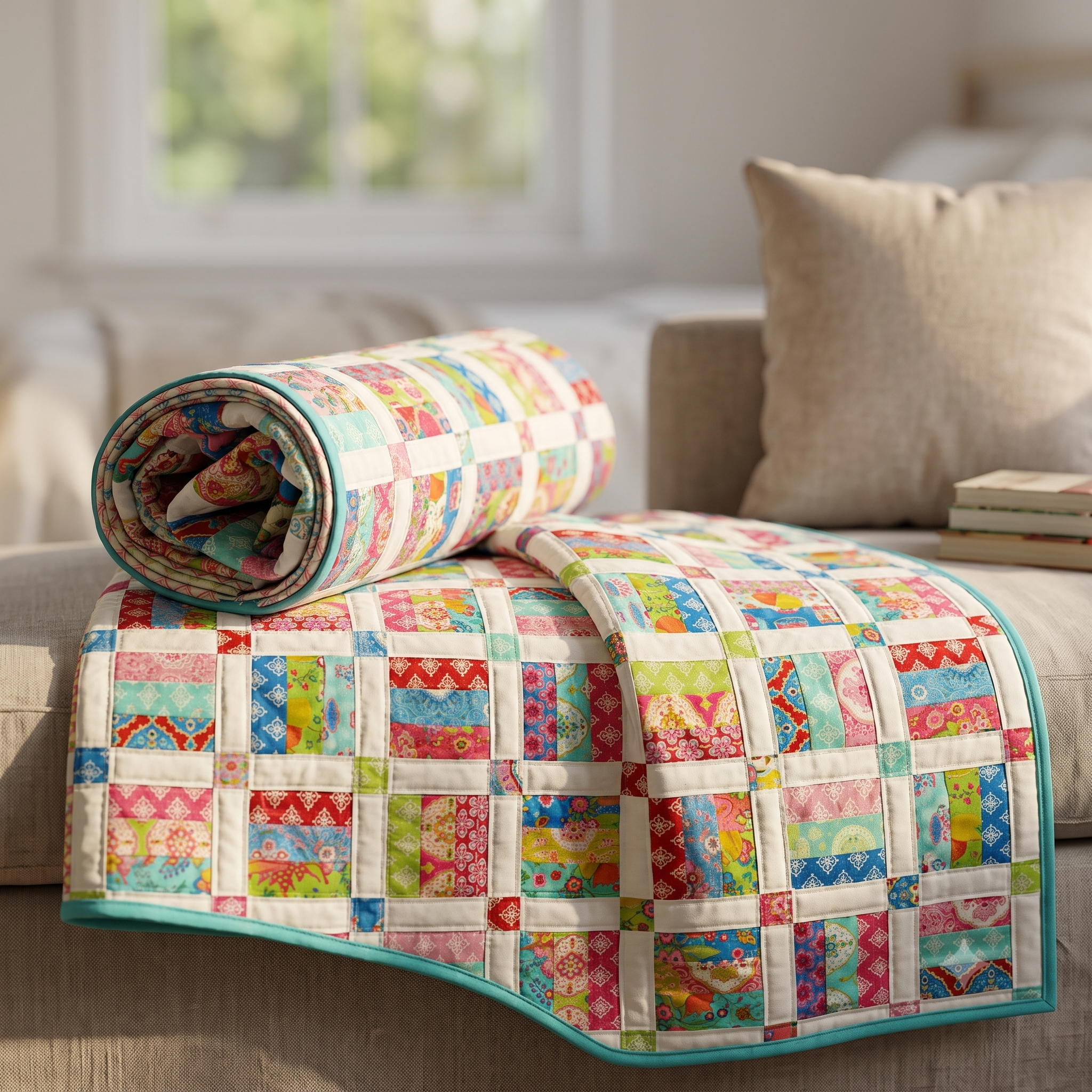 Jelly Roll Quilt Pattern PDF, Easy Strip Quilt Pattern, 6 Sizes Baby to King, Beginner Quilt Pattern Instant Download