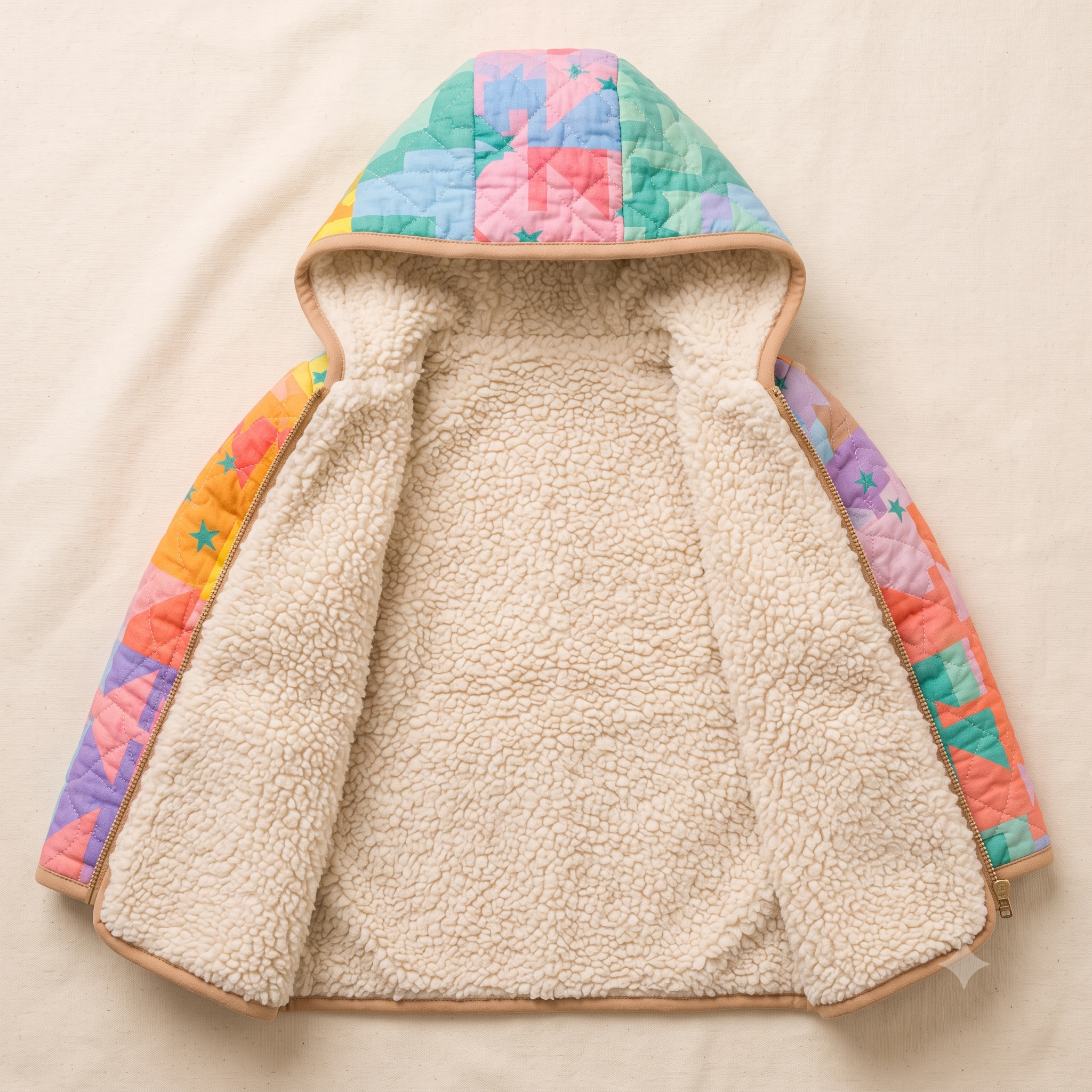 Kids Quilted Hoodie Jacket Sewing Pattern | 12 Sizes, 6 Months to 12 Years | PDF | A0, A4 & US Letter