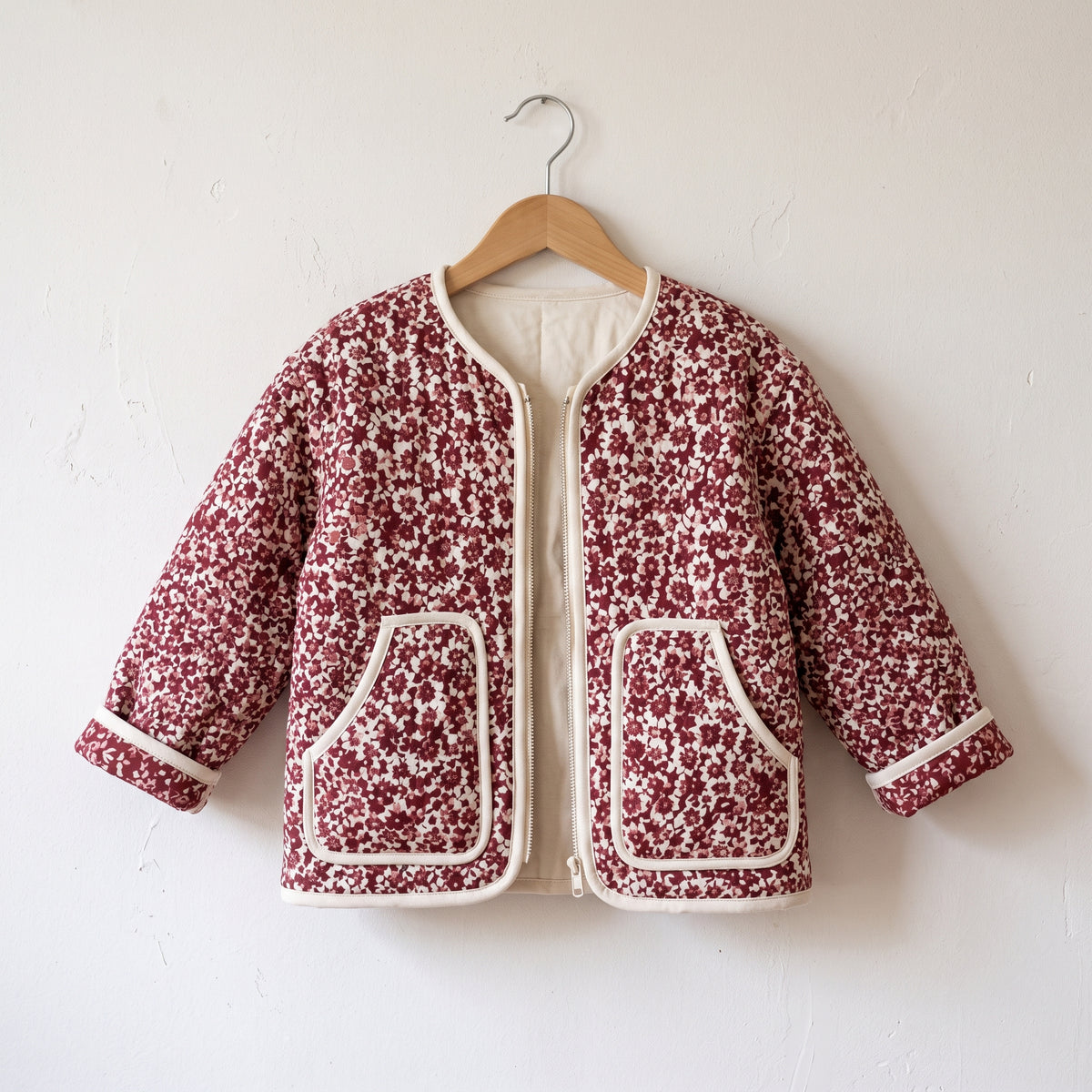 Kids Quilted Jacket Sewing Pattern PDF, 6M to 10Y, Zip Front Quilted Coat, Bound Edges, A4 US Letter A0
