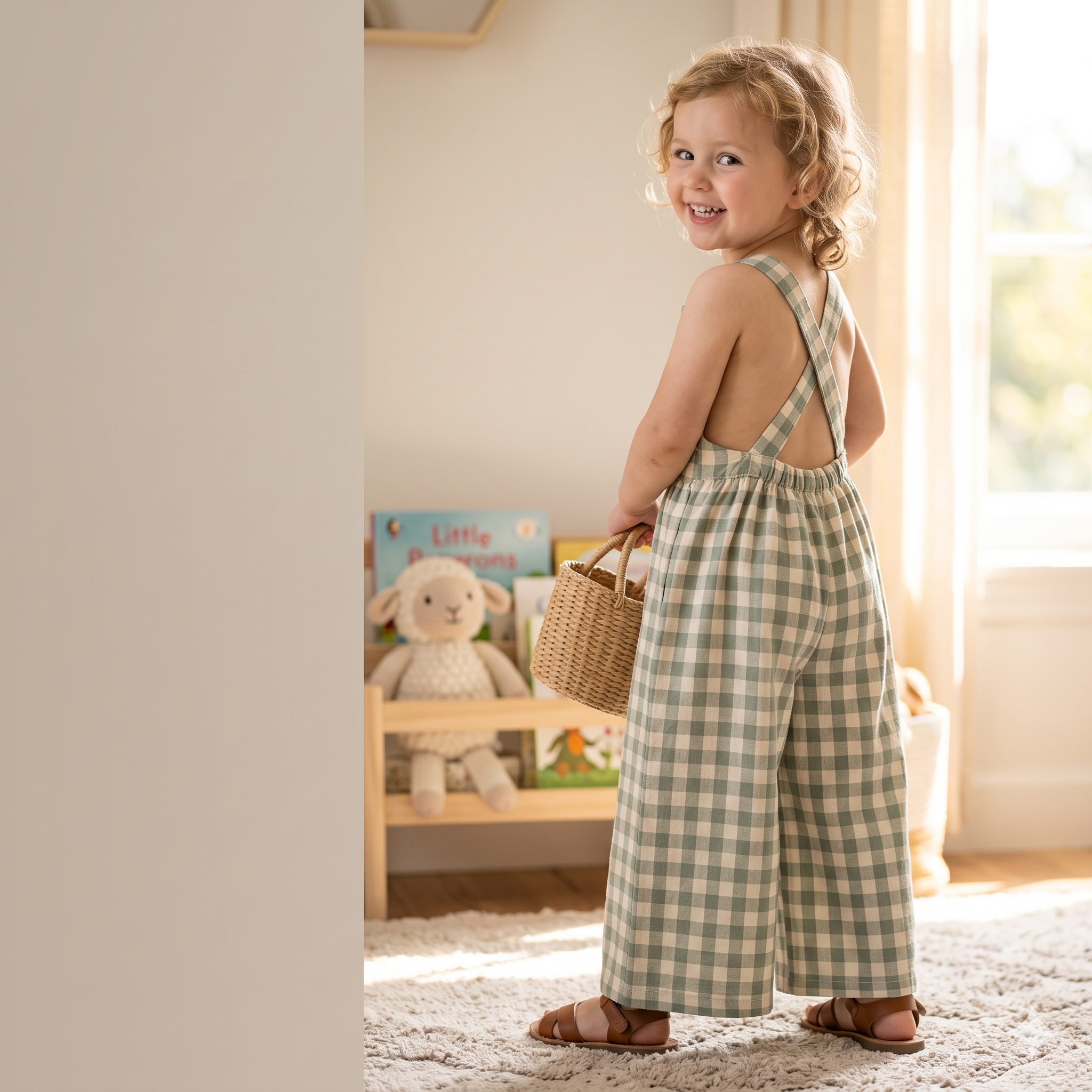 Kids Cross-Back Jumpsuit — Sewing Pattern (PDF) | Wide-Leg Toddler Romper 2Y–12Y