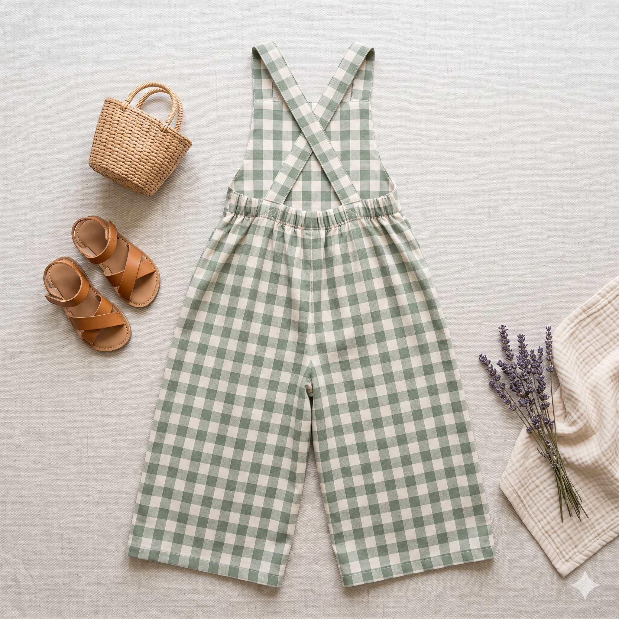 Kids Cross-Back Jumpsuit — Sewing Pattern (PDF) | Wide-Leg Toddler Romper 2Y–12Y