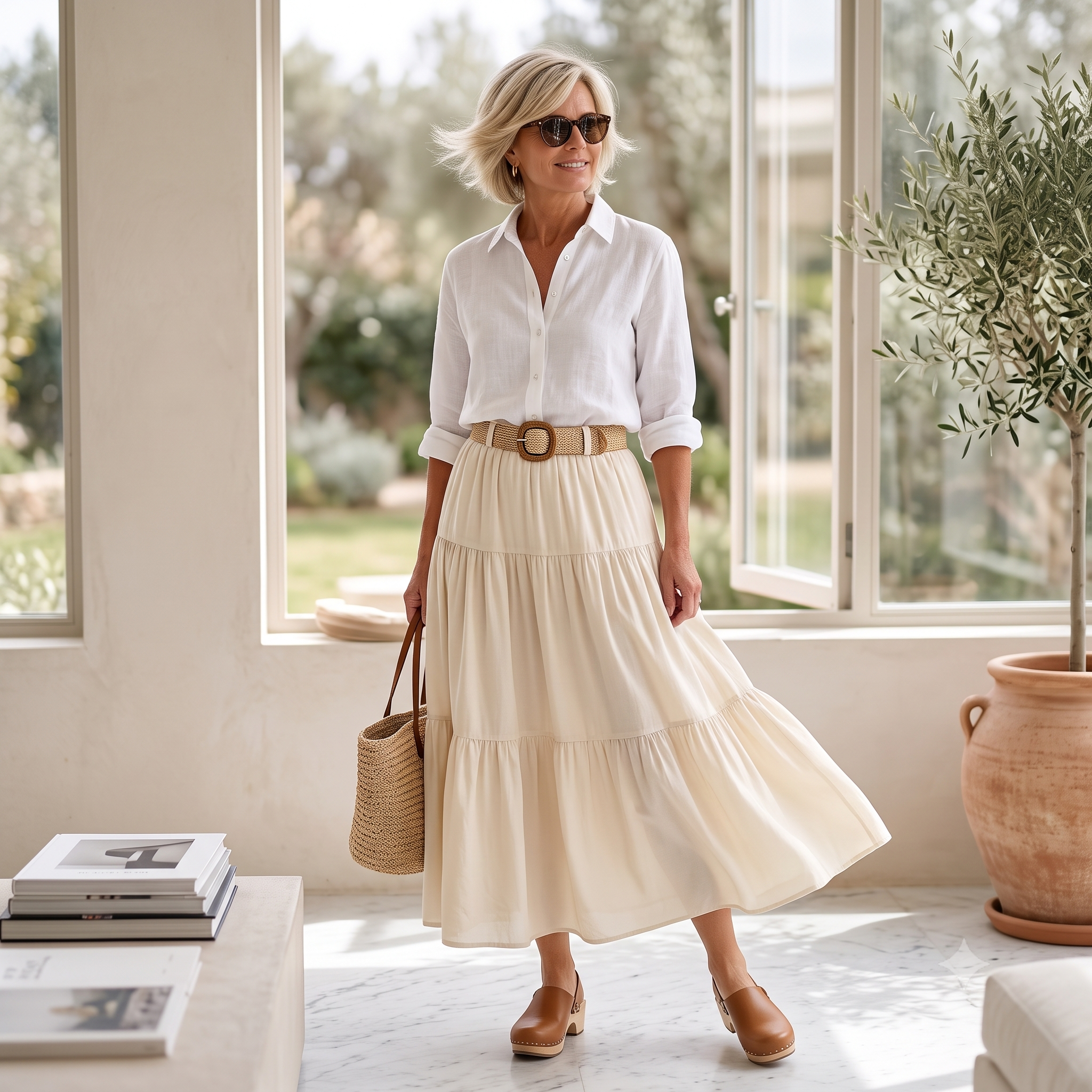 LAGUNE Skirt Sewing Pattern PDF, Elastic Waist Skirt, Short or Maxi Skirt, Button Front Ruffle Skirt, Video Tutorial, Bilingual FR/EN, Sizes 32–52