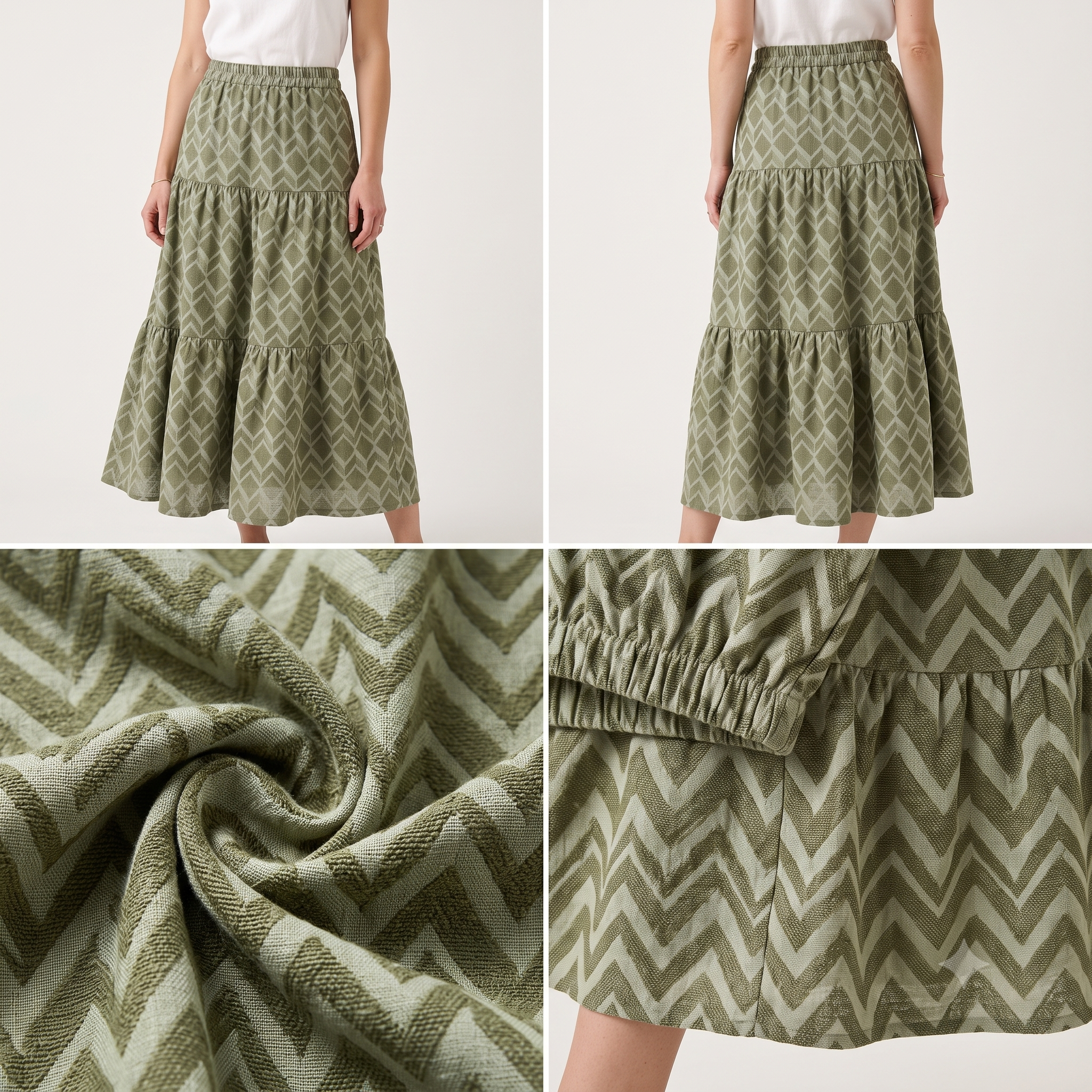 LAGUNE Skirt Sewing Pattern PDF, Elastic Waist Skirt, Short or Maxi Skirt, Button Front Ruffle Skirt, Video Tutorial, Bilingual FR/EN, Sizes 32–52