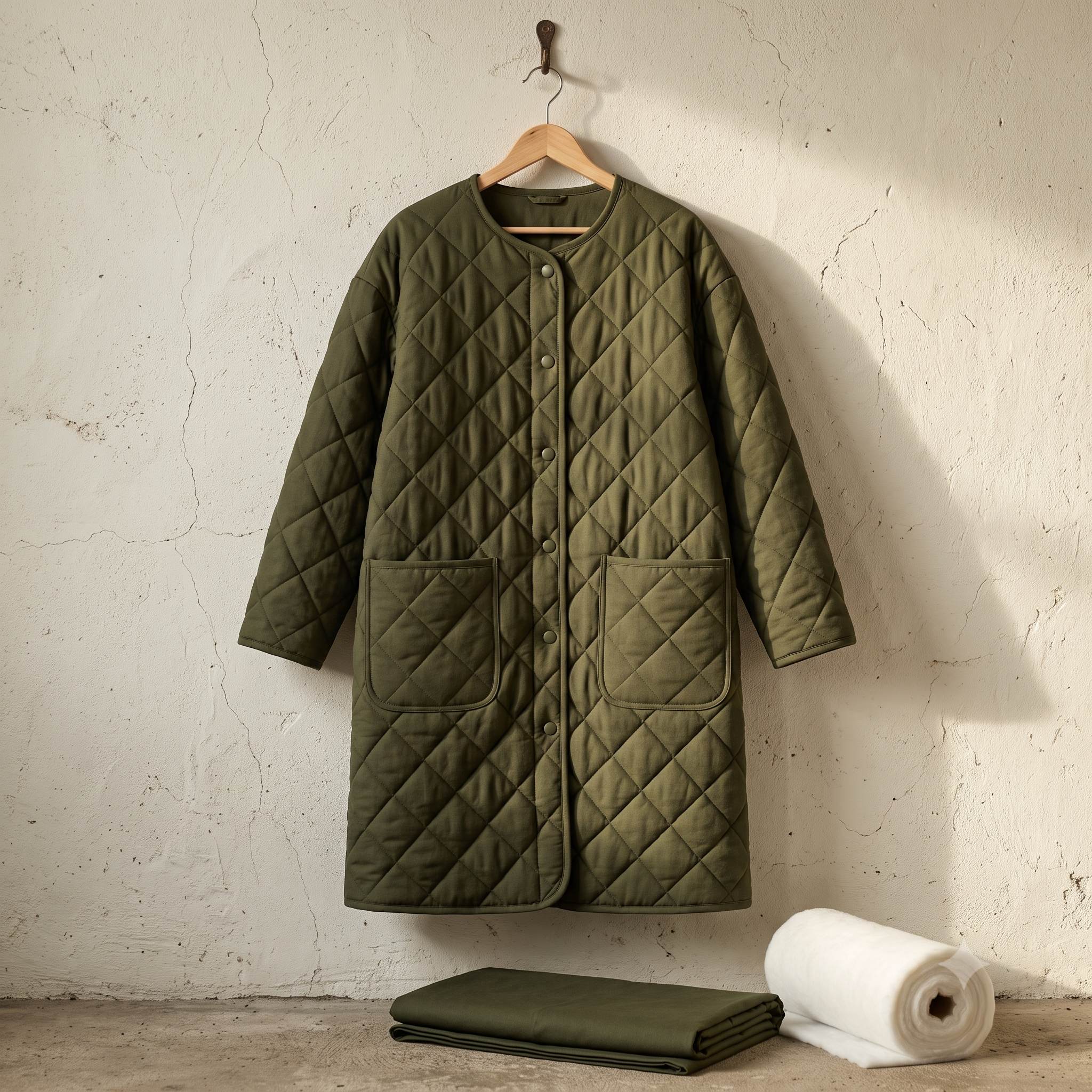 Quilted Coat Sewing Pattern PDF | Long Oversized Coat with Patch Pockets | 2 Versions, XS to 4XL | Instant Download