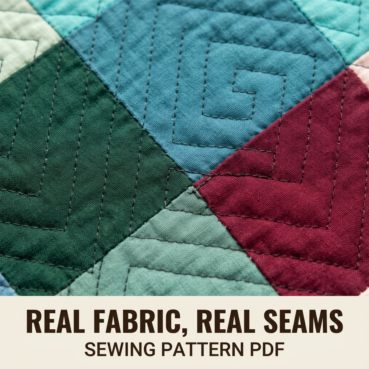 Long Quilted Coat Sewing Pattern PDF, Hooded Patchwork Duster in Solid Squares with Spiral Quilting, XS–3XL