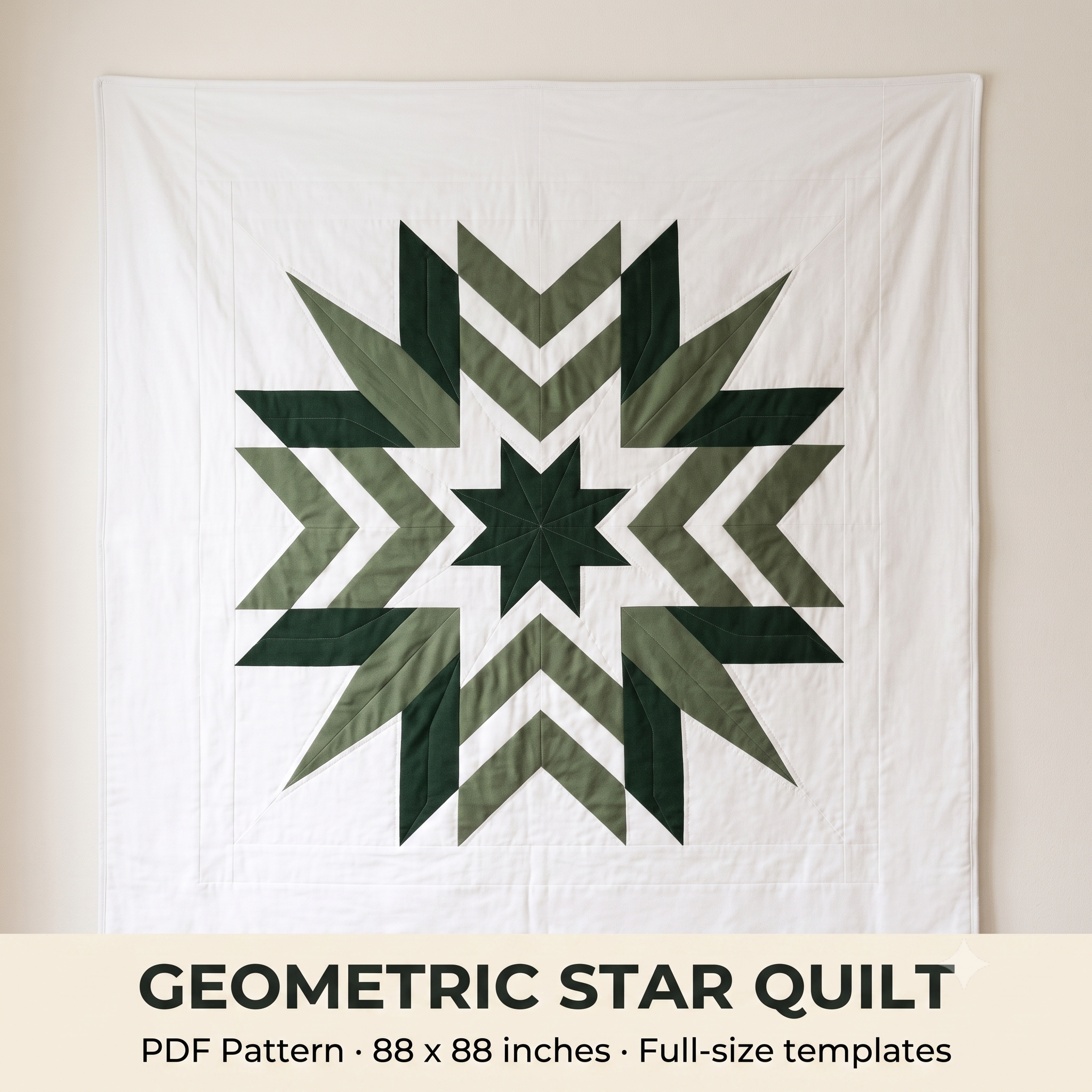 Geometric Star Quilt Pattern — PDF Quilt Pattern