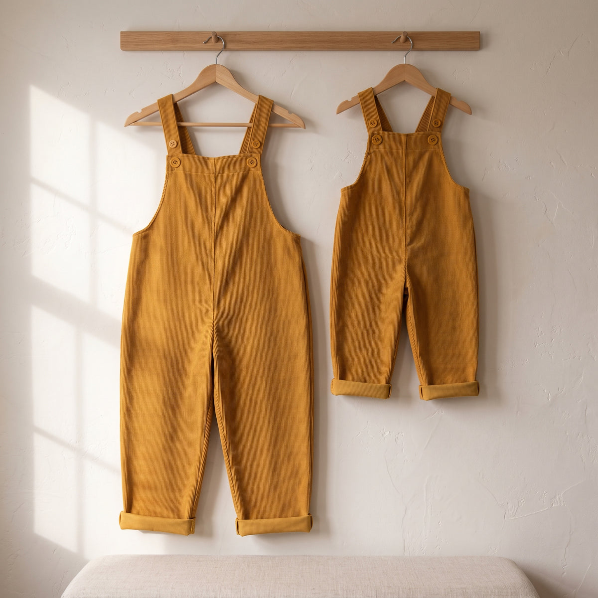 Mom and Kid Matching Dungarees Pattern PDF, Women's Overalls XS–3XL plus Kids 9 Sizes, Easy Corduroy Overalls Pattern