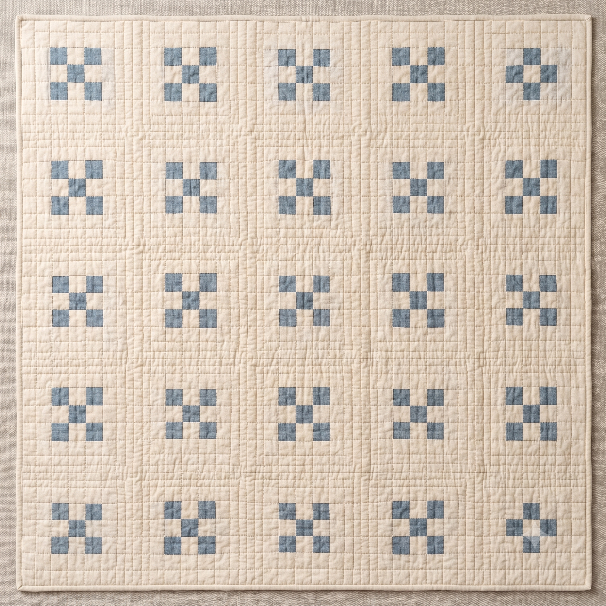 Nine Patch Quilt Pattern PDF, Beginner Modern Quilt Pattern, Minimalist Patchwork Throw, 48x60 Quilt Instant Download