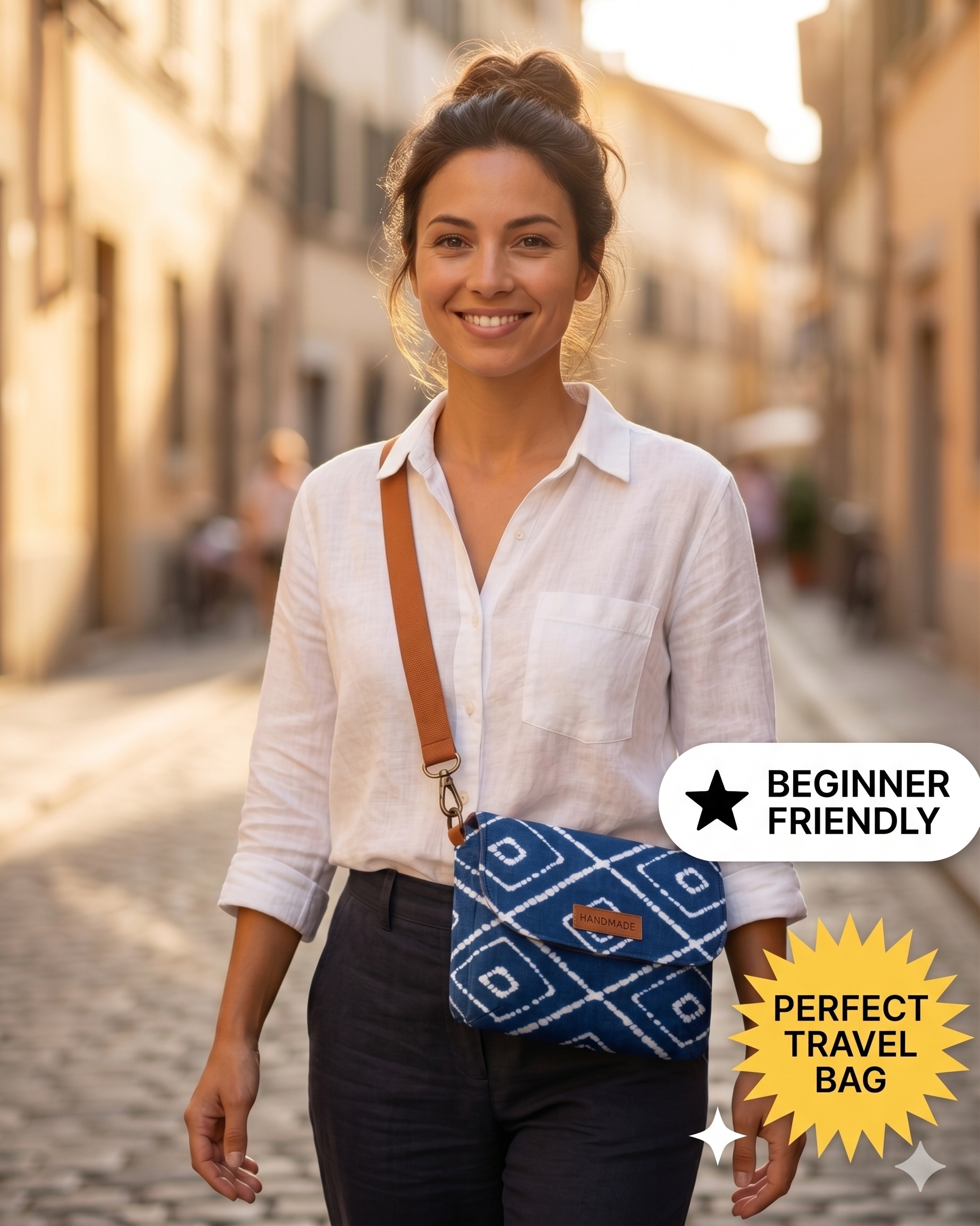 Noor Crossbody Sling Pouch PDF Sewing Pattern | Beginner Crossbody Phone Bag Tutorial | DIY Minimalist Passport Purse | Small Sling Bag Make