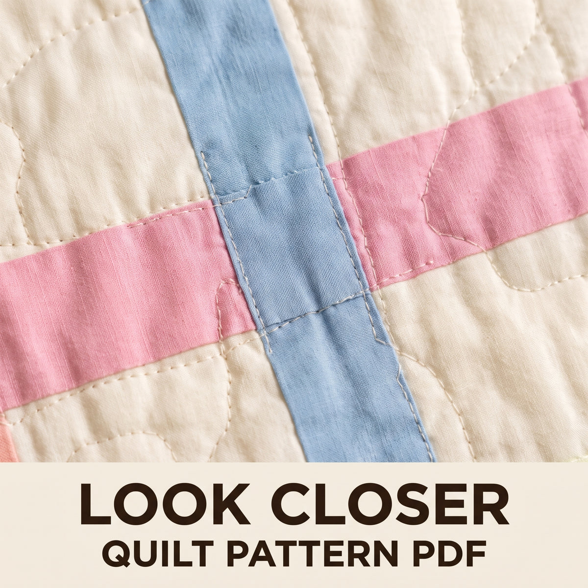 Pastel Plaid Quilt Pattern PDF, Modern Watercolor Check Quilt with Strips on Ivory, Baby Throw and Twin