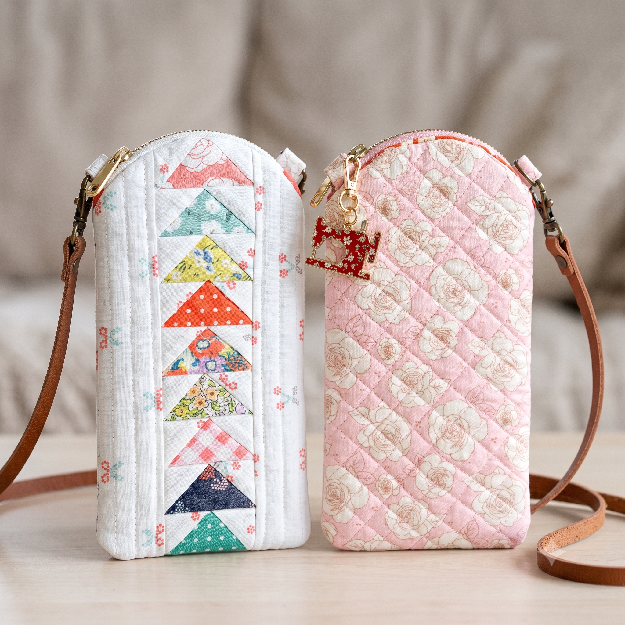 Phone Bag PDF Sewing Pattern, Quilted Crossbody Phone Pouch Pattern, Slim Phone Purse Pattern, Instant Download