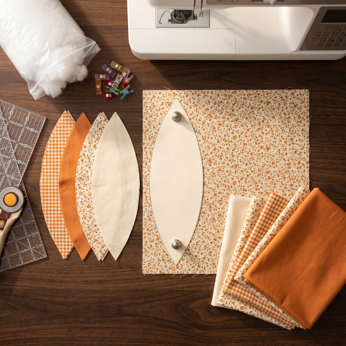 Patchwork Pumpkin Sewing Pattern PDF | Two Projects: Stuffed Fabric Pumpkin & Quilted Mat | Fat Quarter Friendly | US Letter & A4