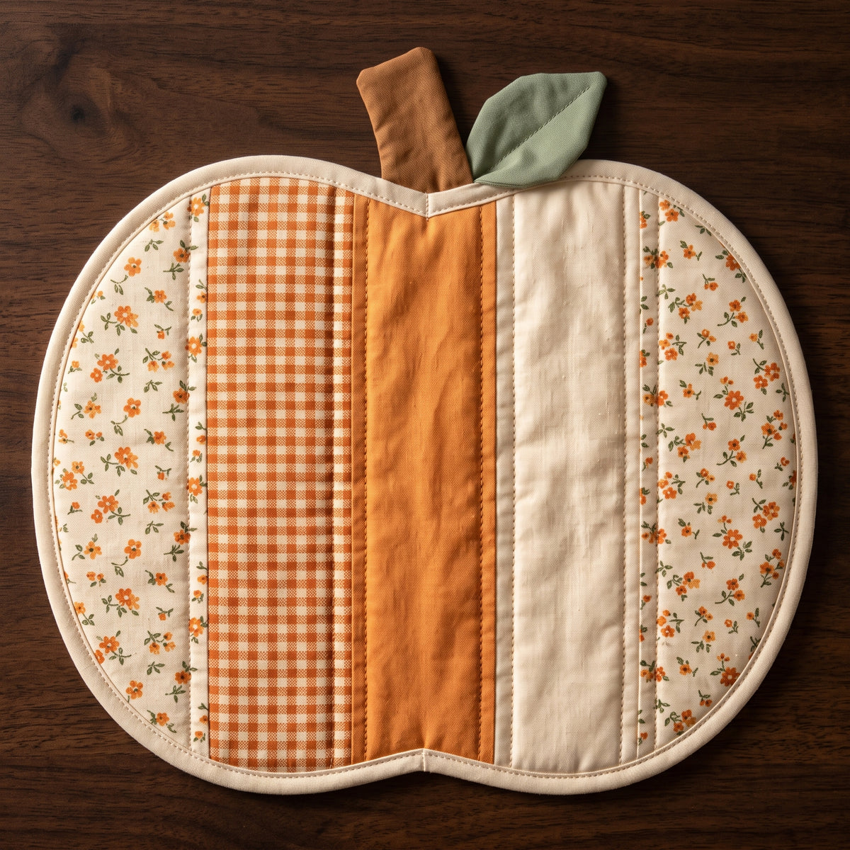 Patchwork Pumpkin Sewing Pattern PDF | Two Projects: Stuffed Fabric Pumpkin & Quilted Mat | Fat Quarter Friendly | US Letter & A4