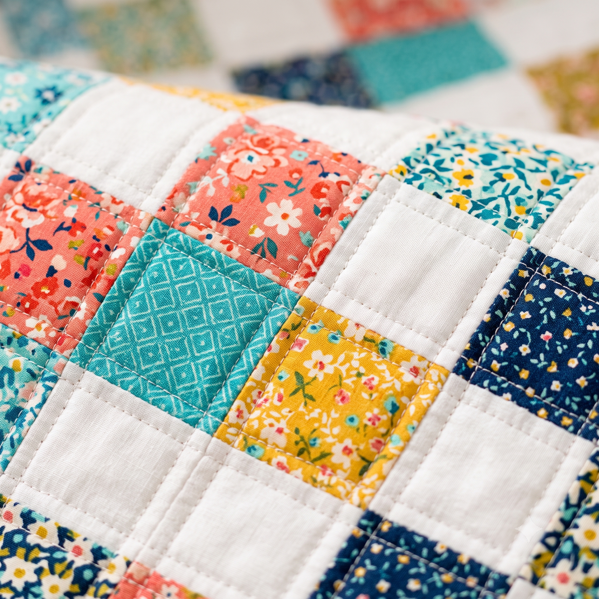 Quilt Pattern PDF, Modern Patchwork Throw Quilt, Beginner Friendly Scrappy Quilt, 2 Sizes Instant Download