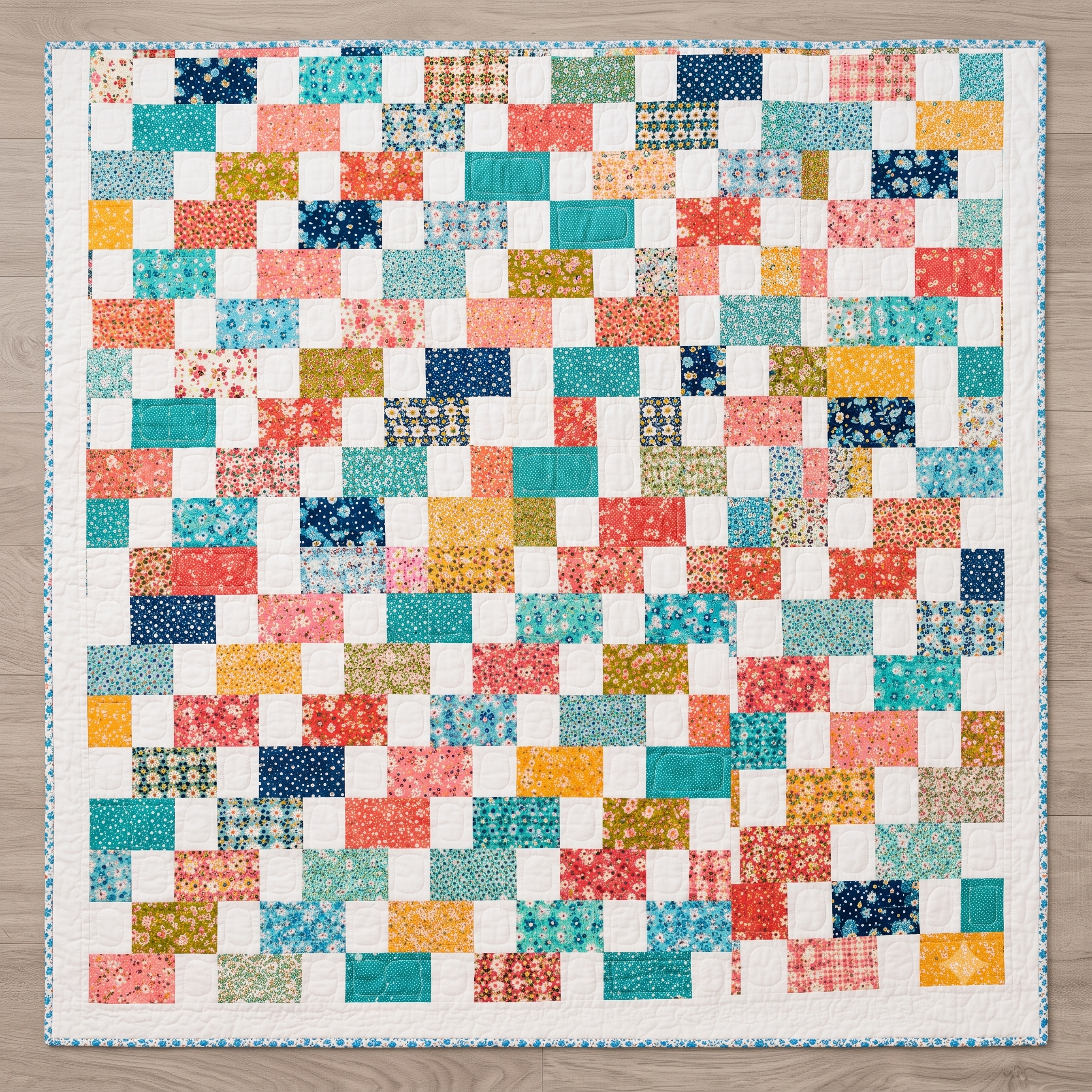 Quilt Pattern PDF, Modern Patchwork Throw Quilt, Beginner Friendly Scrappy Quilt, 2 Sizes Instant Download