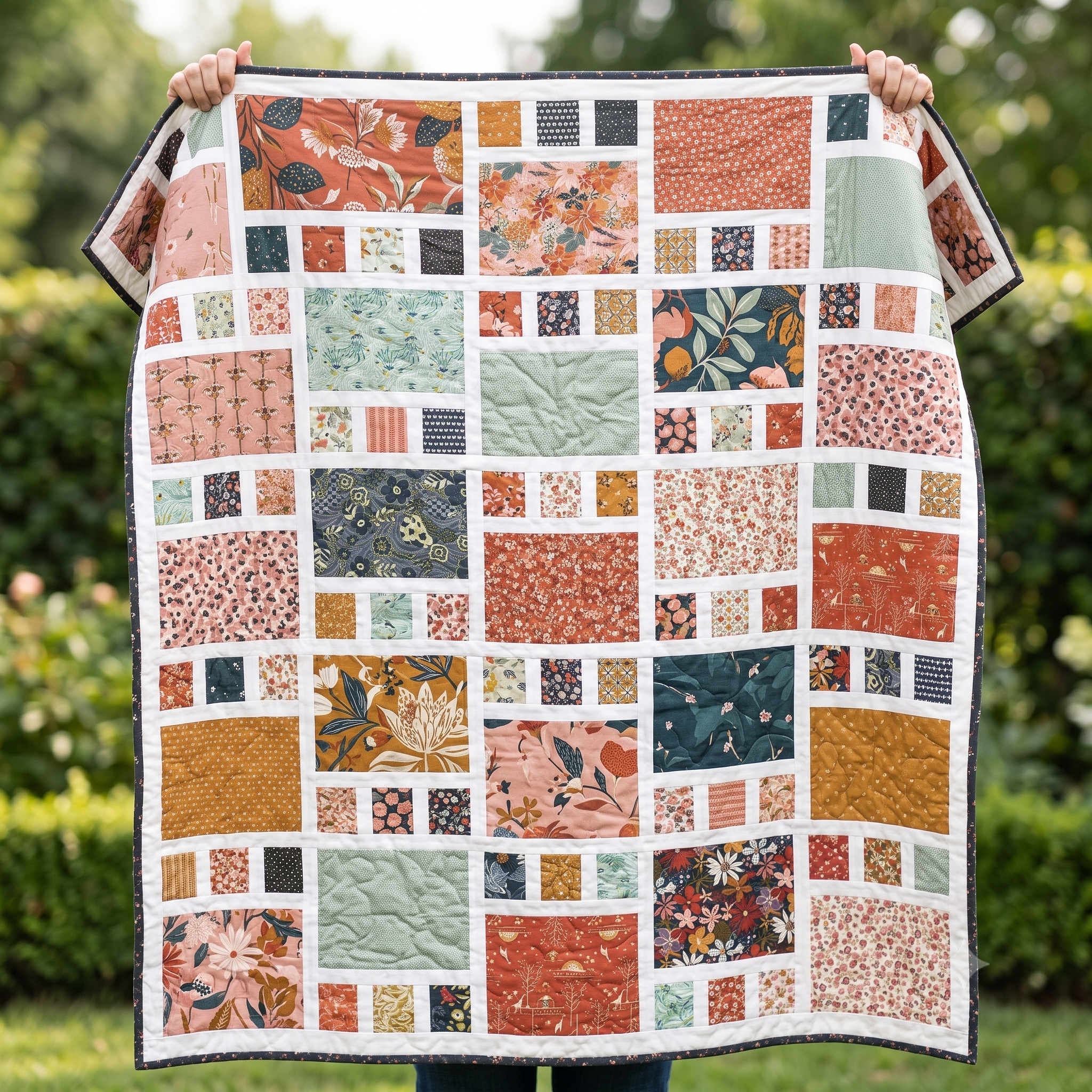 Quilt Pattern PDF | Fat Quarter Friendly Framed Squares Quilt | Crib and Throw Sizes | Easy Modern Quilt | Instant Download