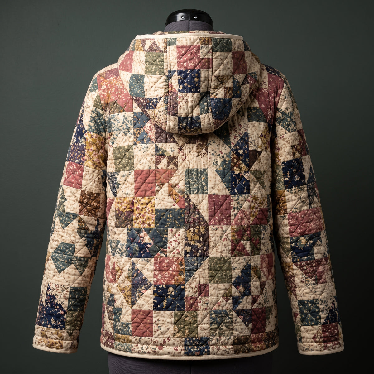 Quilted Patchwork Jacket Sewing Pattern PDF, Hooded, XS-XXXL