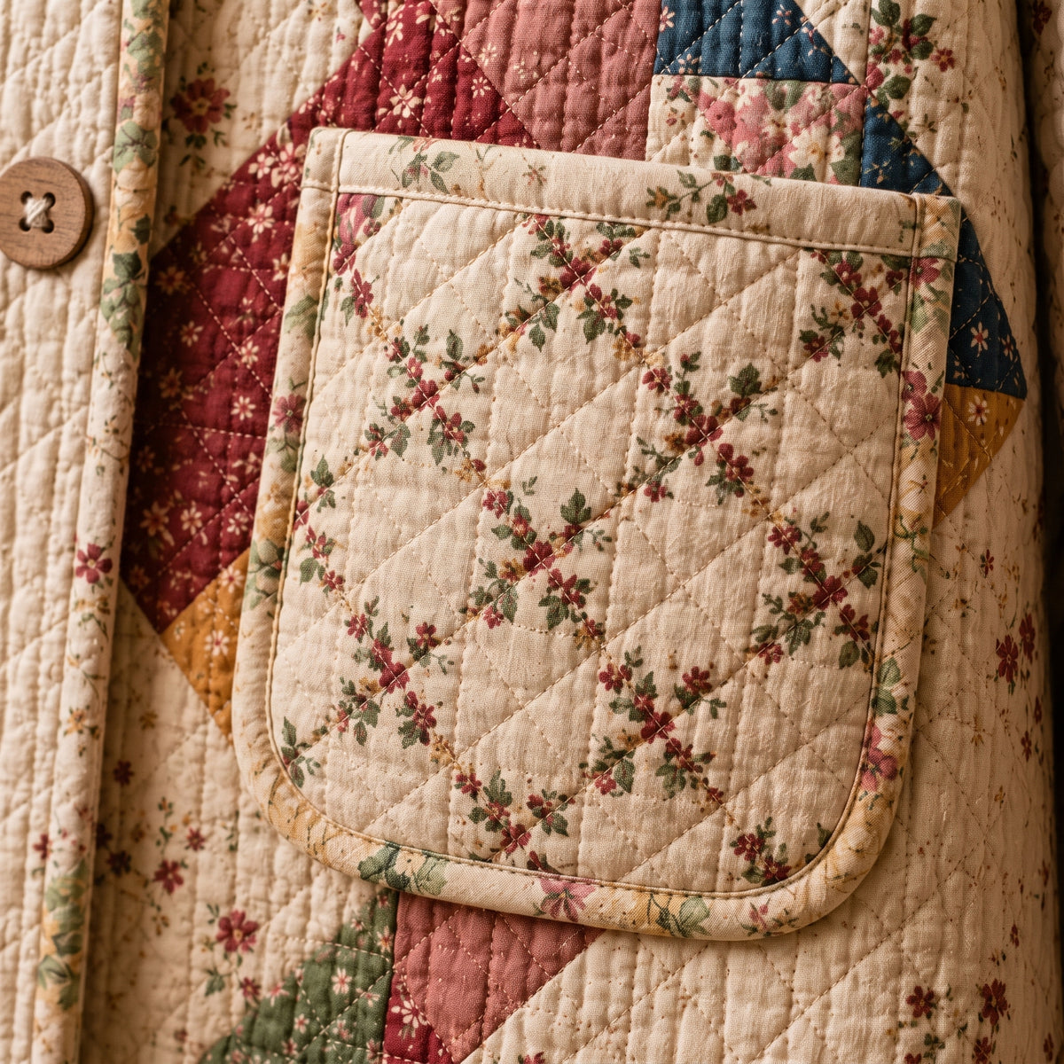 Quilt Coat Sewing Pattern | Sawtooth Star Patchwork Coat, Sizes S-XL | 52 Page Guide, 25 Photos | No Templates to Tape | PDF