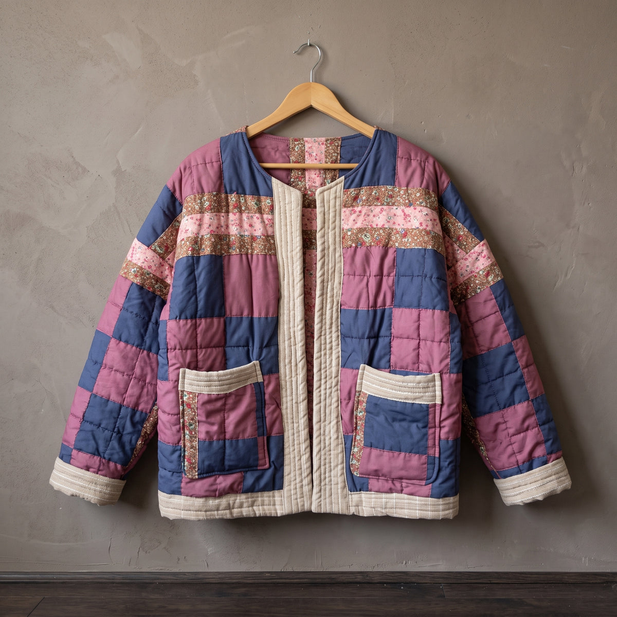 Quilted Patchwork Jacket Sewing Pattern PDF – Make It from a Vintage Quilt or Pieced Squares, XS–XL