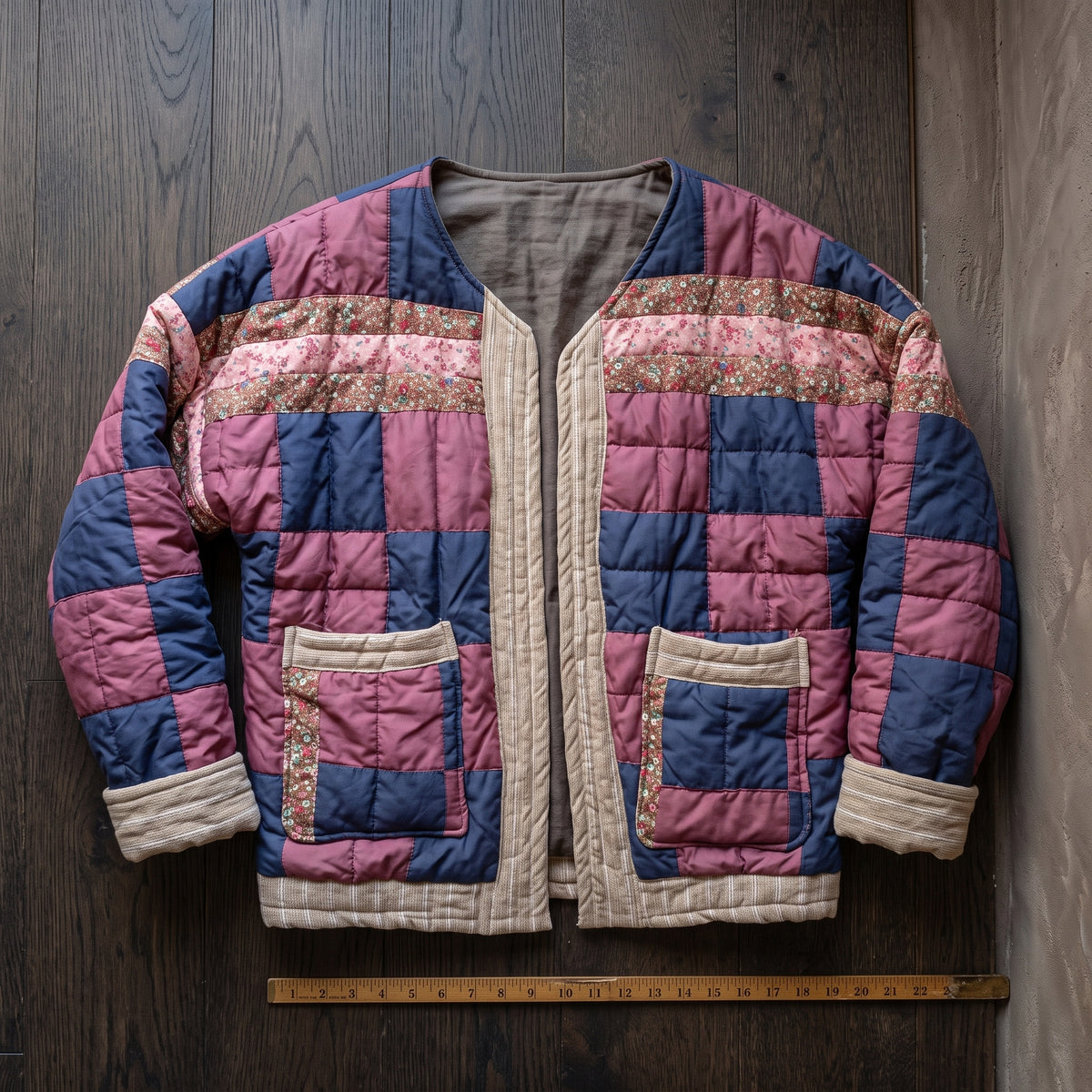 Quilted Patchwork Jacket Sewing Pattern PDF – Make It from a Vintage Quilt or Pieced Squares, XS–XL