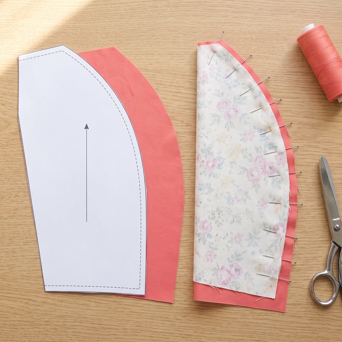 Quilted Tote Bag PDF Sewing Pattern, Curved Panel Shopper, A4 A0 Letter