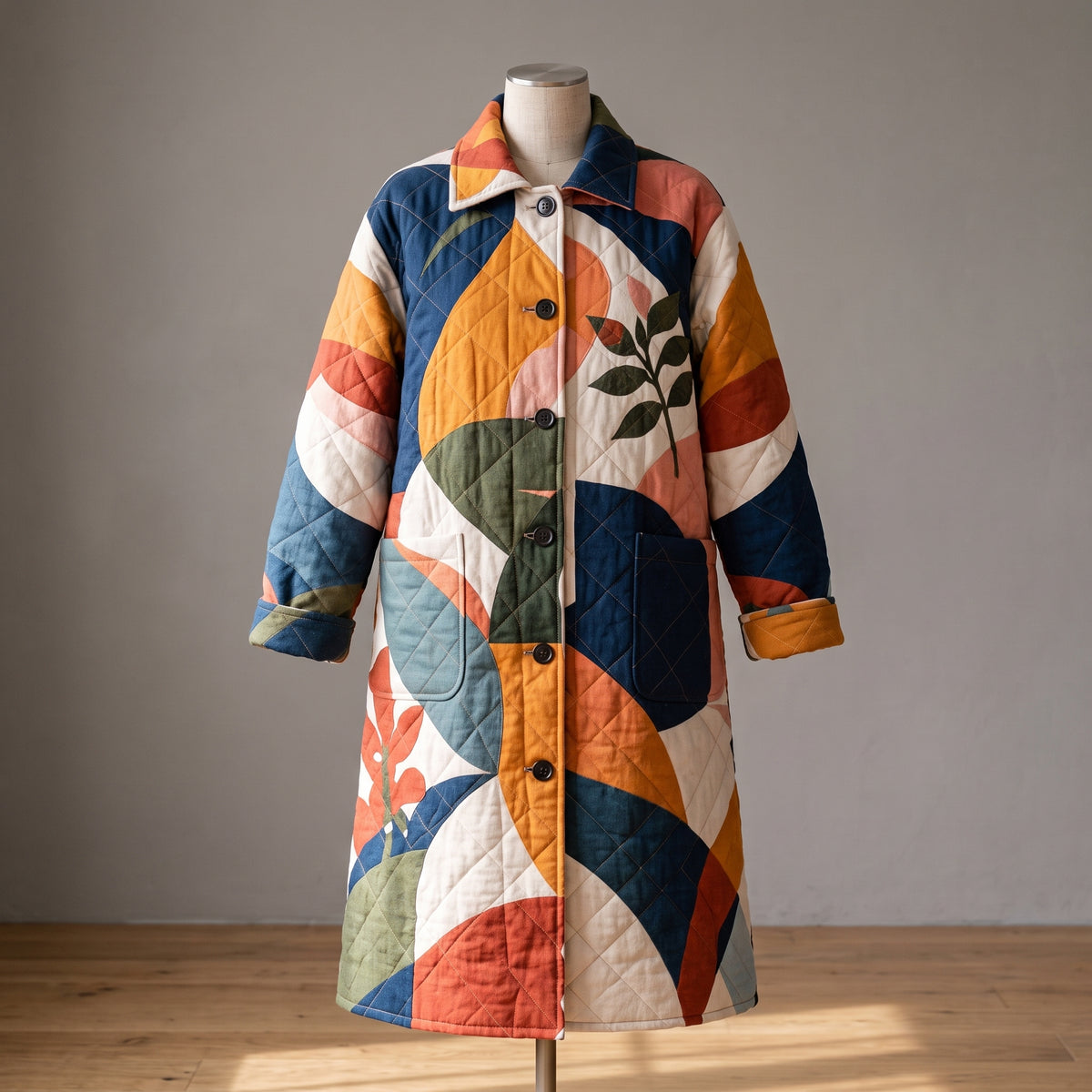 Reversible Quilted Coat Sewing Pattern PDF, Patchwork Jacket