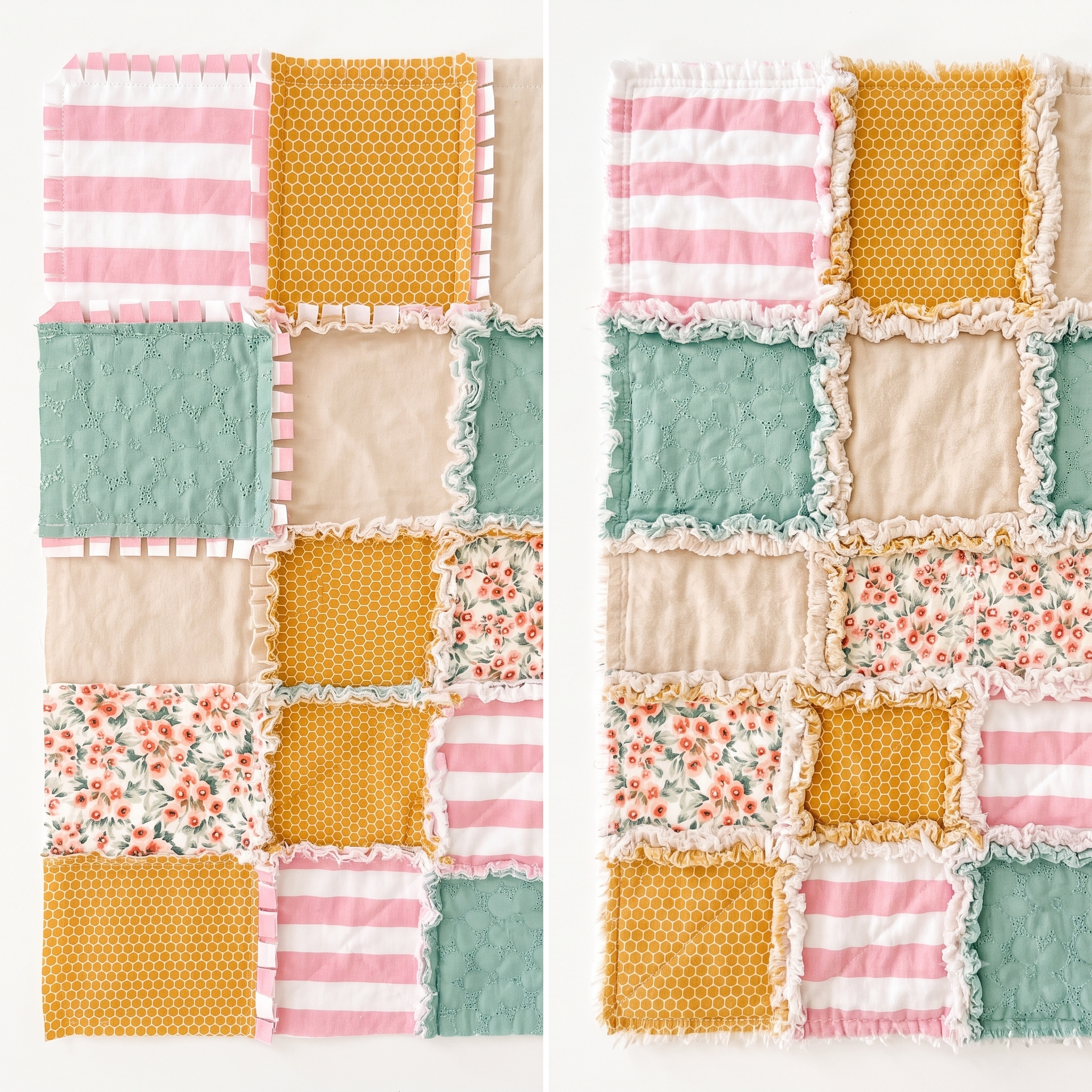 Reversible Rag Quilt Sewing Pattern PDF | Beginner Rag Quilt Tutorial | Baby Quilt Pattern | Instant Download | 4 Sizes Included