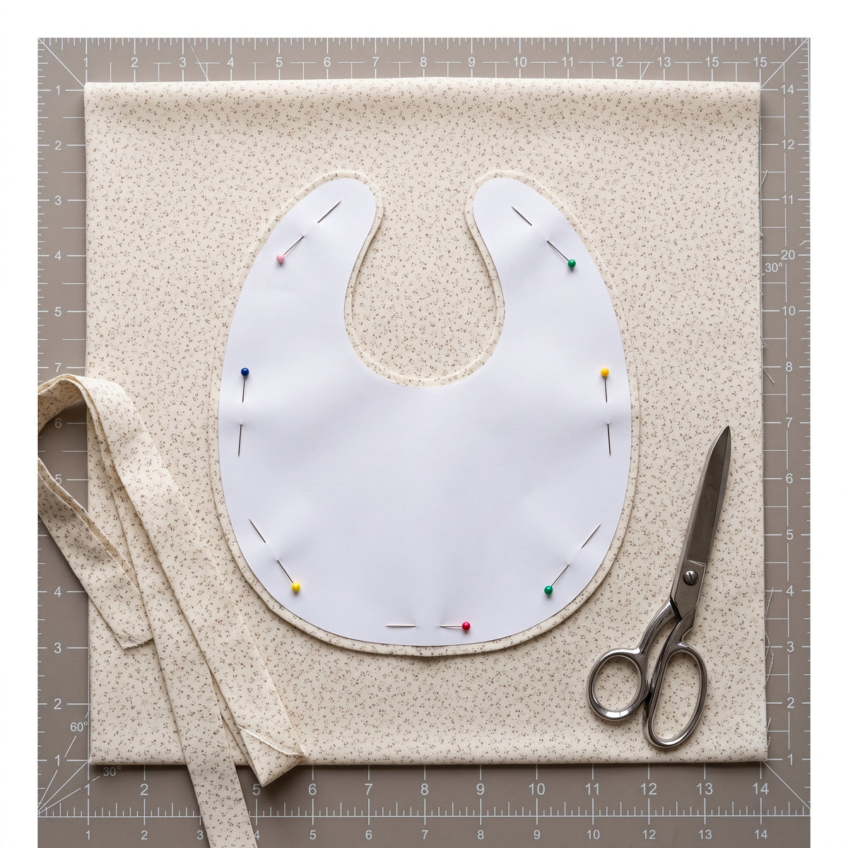 Ruffle Baby Bib PDF Sewing Pattern | Scalloped Drool / Dribble Bib, 10 in | A0, A4 & US Letter