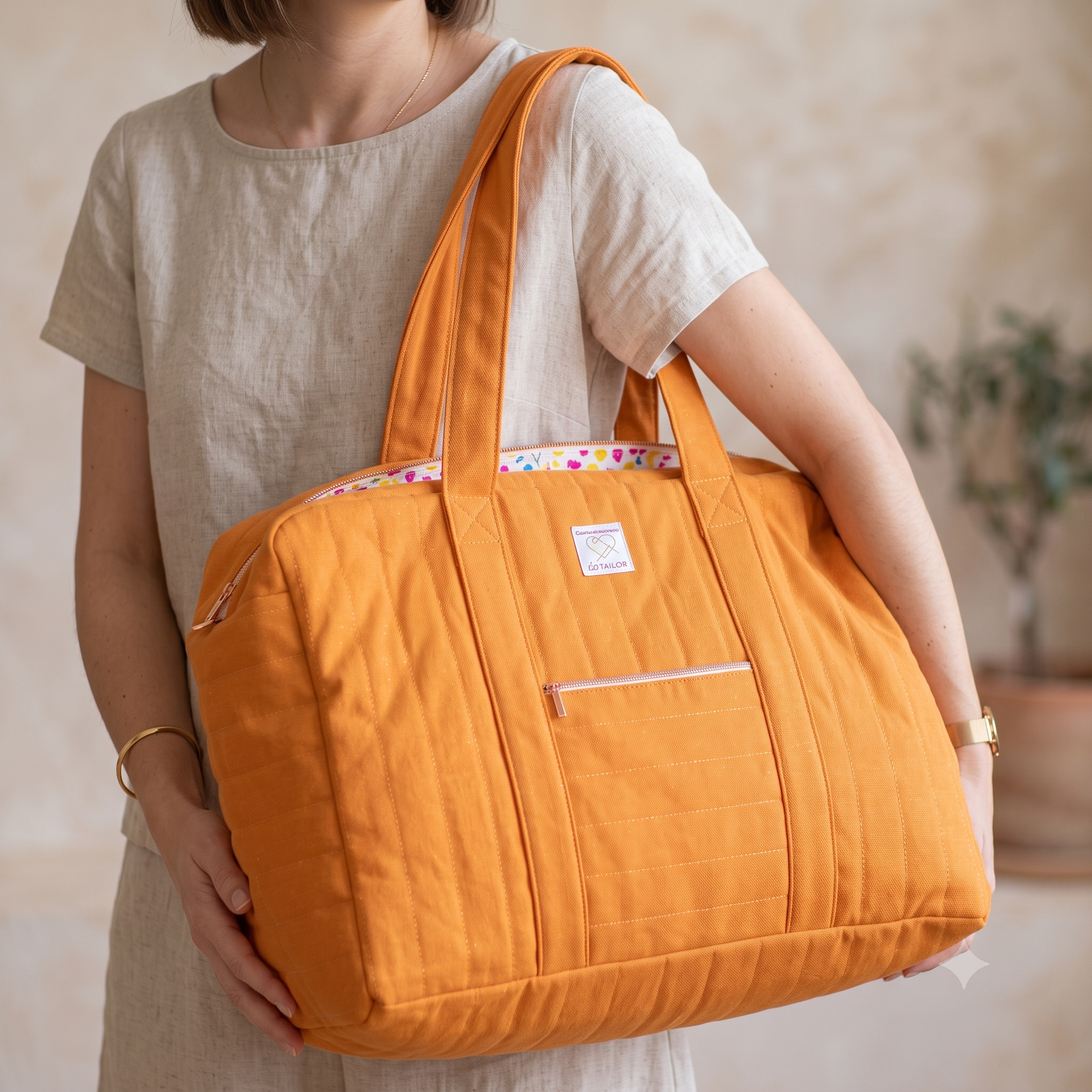 Sac Week-end Sewing Pattern – PDF Quilted Weekender Bag Pattern – Overnight Travel Duffle Bag with Zip – 44×33×20 cm – A4 Print at Home – Instant Download