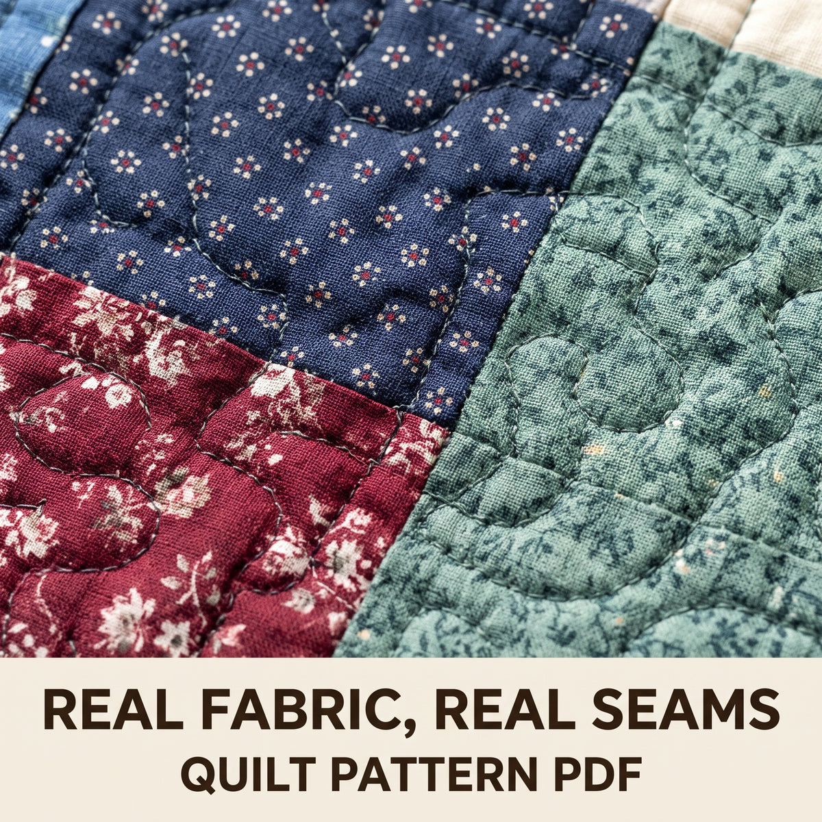 Plaid Look Patchwork Quilt Pattern, Dark Mid and Light Value Tartan Quilt, Fat Quarter Friendly, Instant PDF