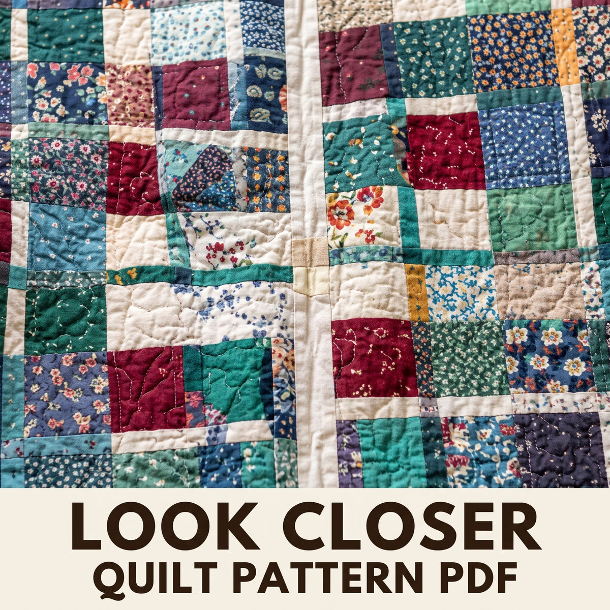 Plaid Look Patchwork Quilt Pattern, Dark Mid and Light Value Tartan Quilt, Fat Quarter Friendly, Instant PDF