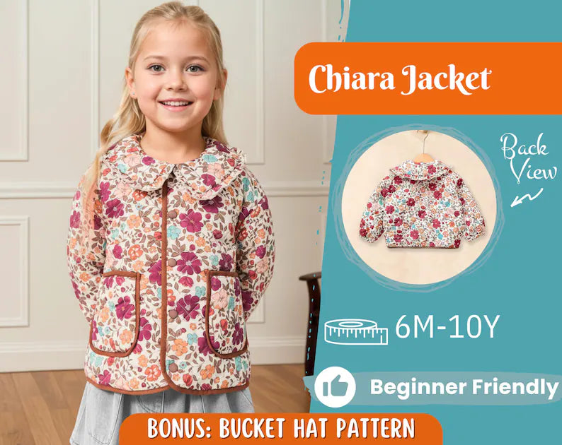 Jacket Sewing Pattern for Kids, Jacket Pattern, Kids Pattern, PDF Pattern, Beginner Pattern, Sewing Pattern Toddlers, Quilted Jacket Pattern
