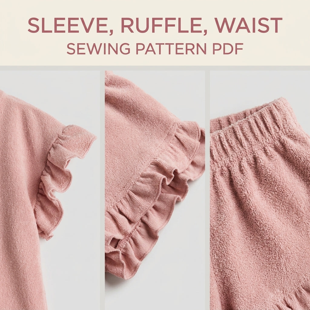 Kids Ruffle Terry Top and Shorts Sewing Pattern PDF –  Summer Set