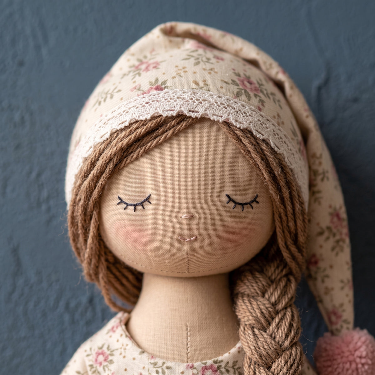 Sleepy Rag Doll Sewing Pattern PDF, Cloth Doll with Nightgown & Hat